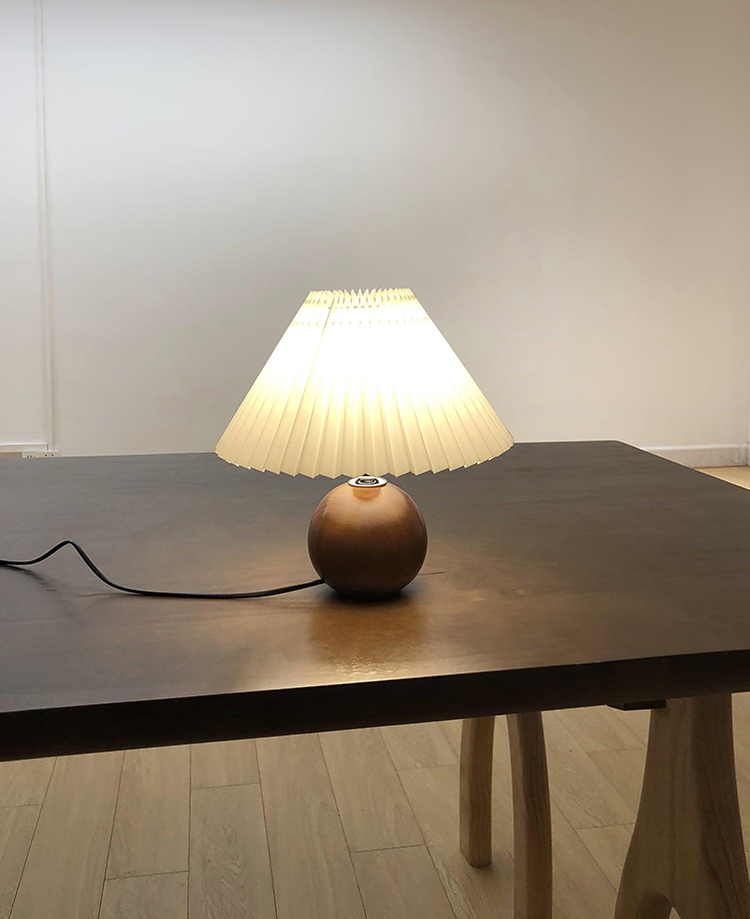 Zesilon Wooden Ball Table Lamp-Neutral Decor