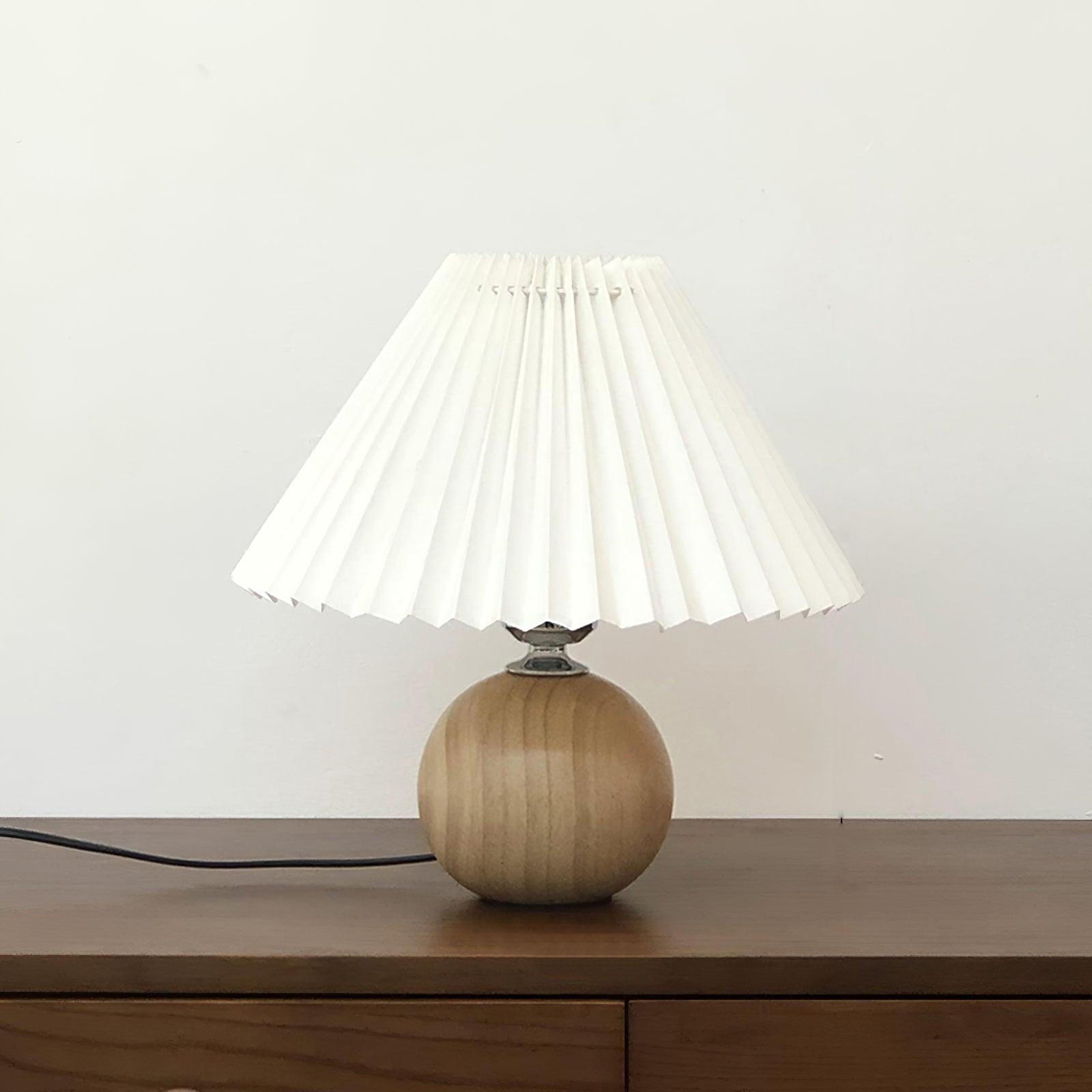 Zesilon Wooden Ball Table Lamp-Neutral Decor