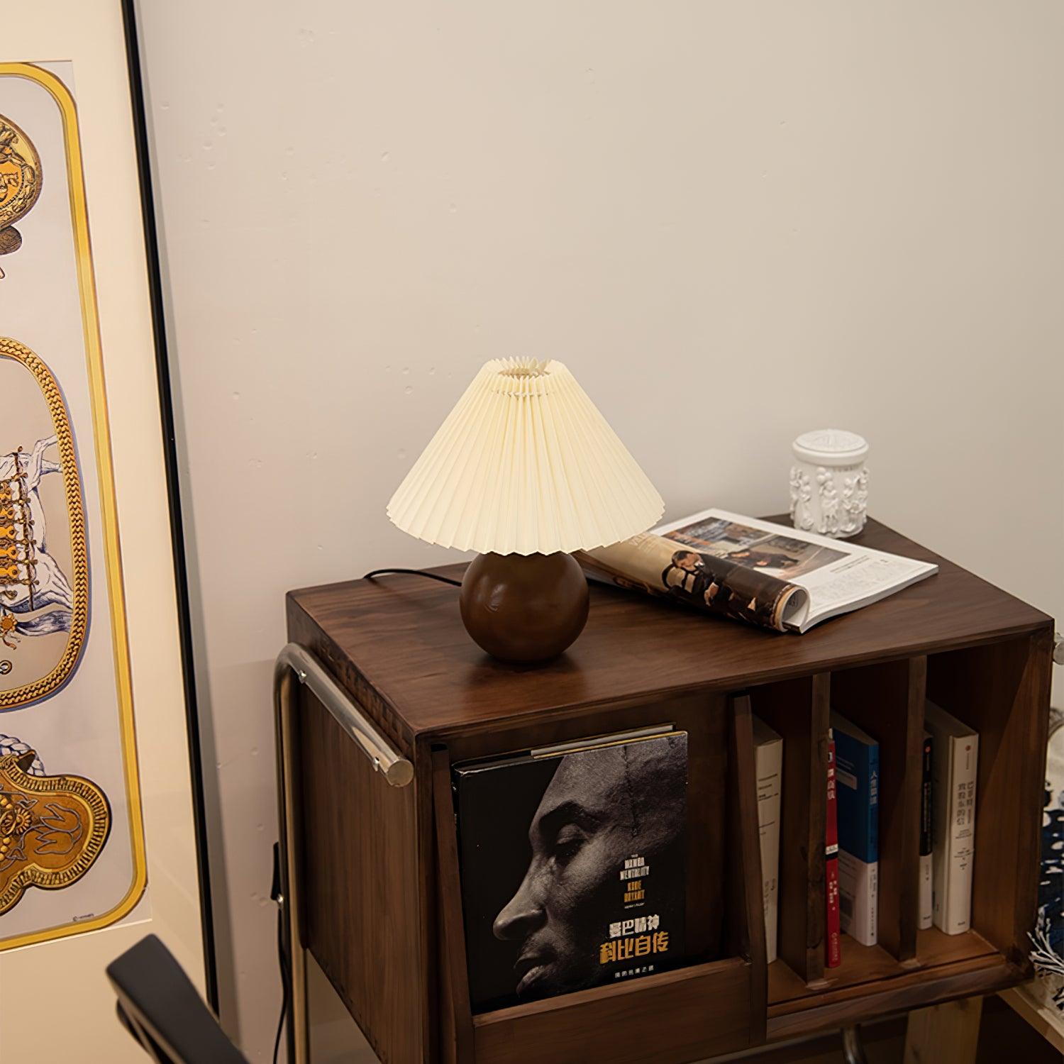 Zesilon Wooden Ball Table Lamp-Neutral Decor