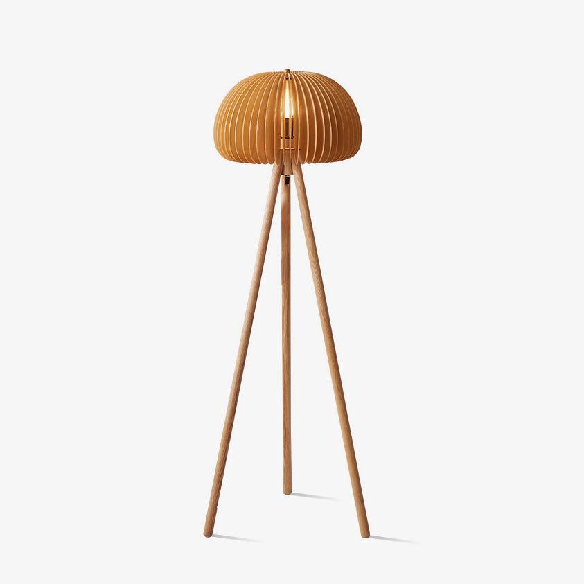 Zetalyre Wooden Tripod Floor Lamp-Neutral Decor