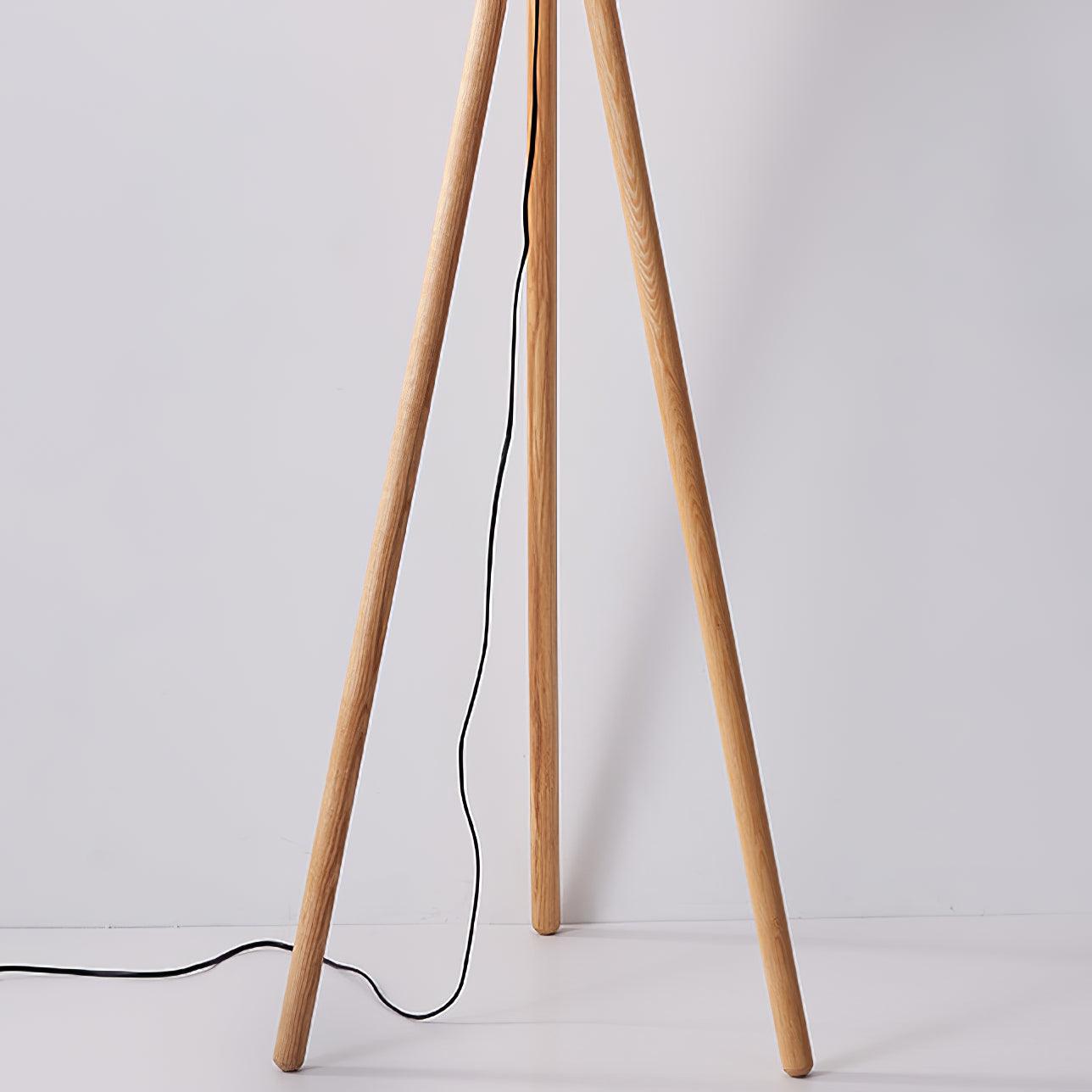 Zetalyre Wooden Tripod Floor Lamp-Neutral Decor