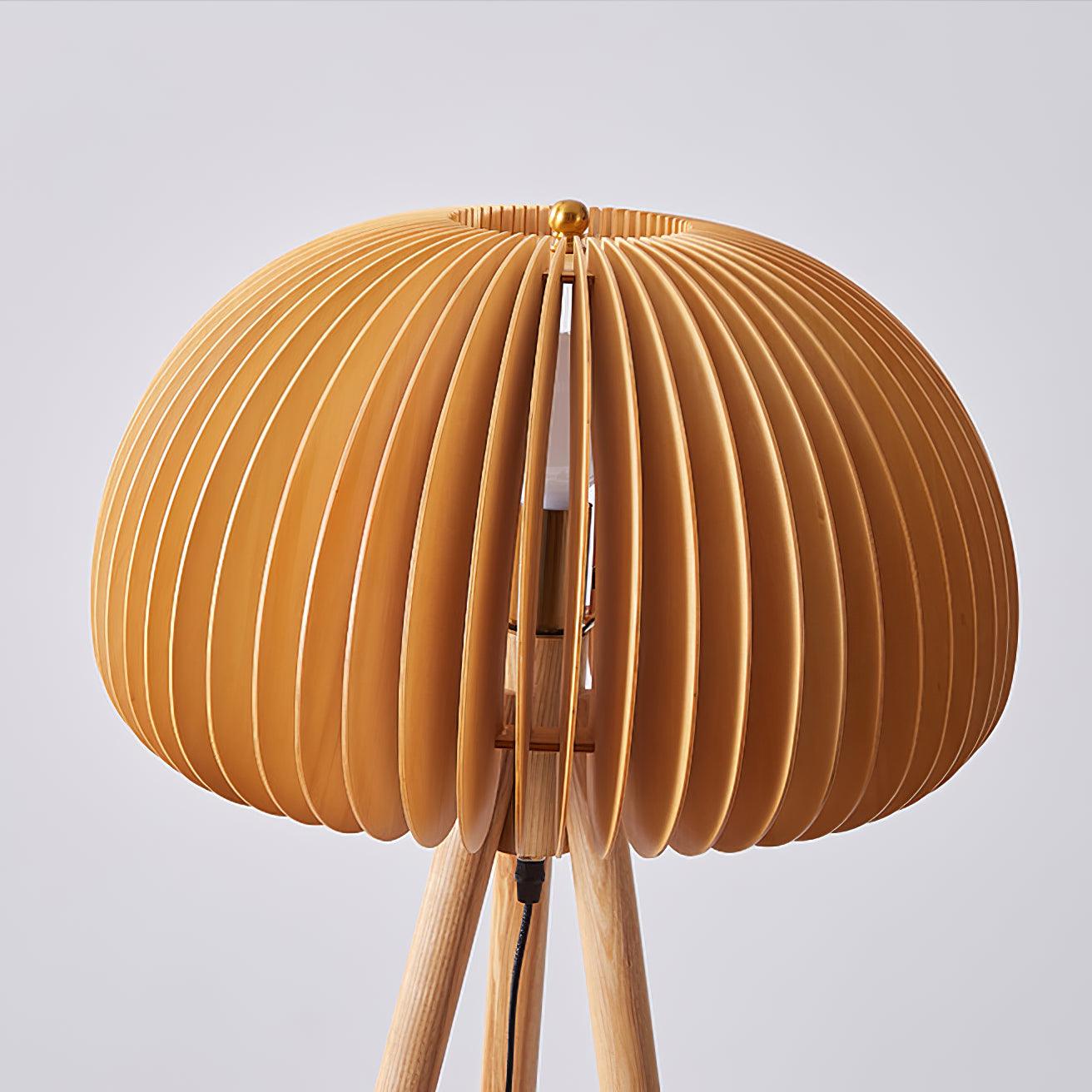 Zetalyre Wooden Tripod Floor Lamp-Neutral Decor