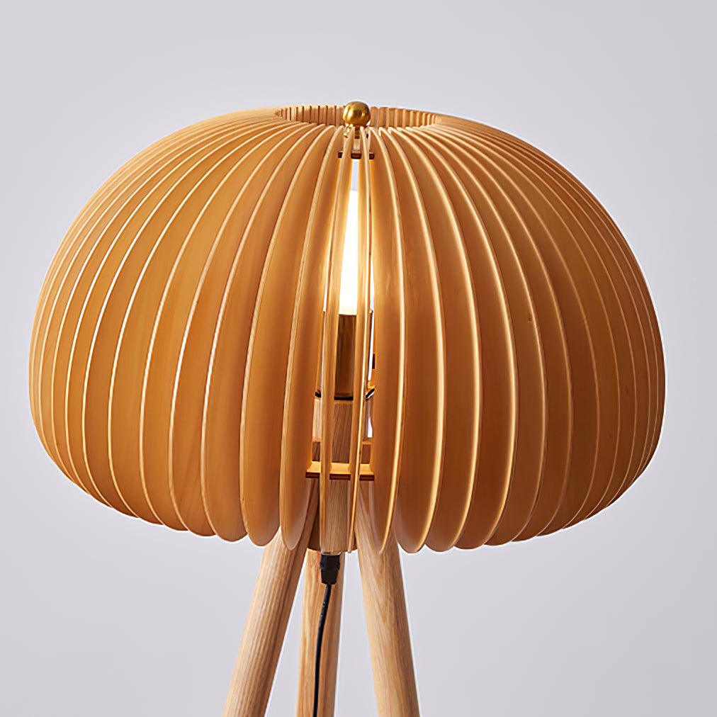 Zetalyre Wooden Tripod Floor Lamp-Neutral Decor