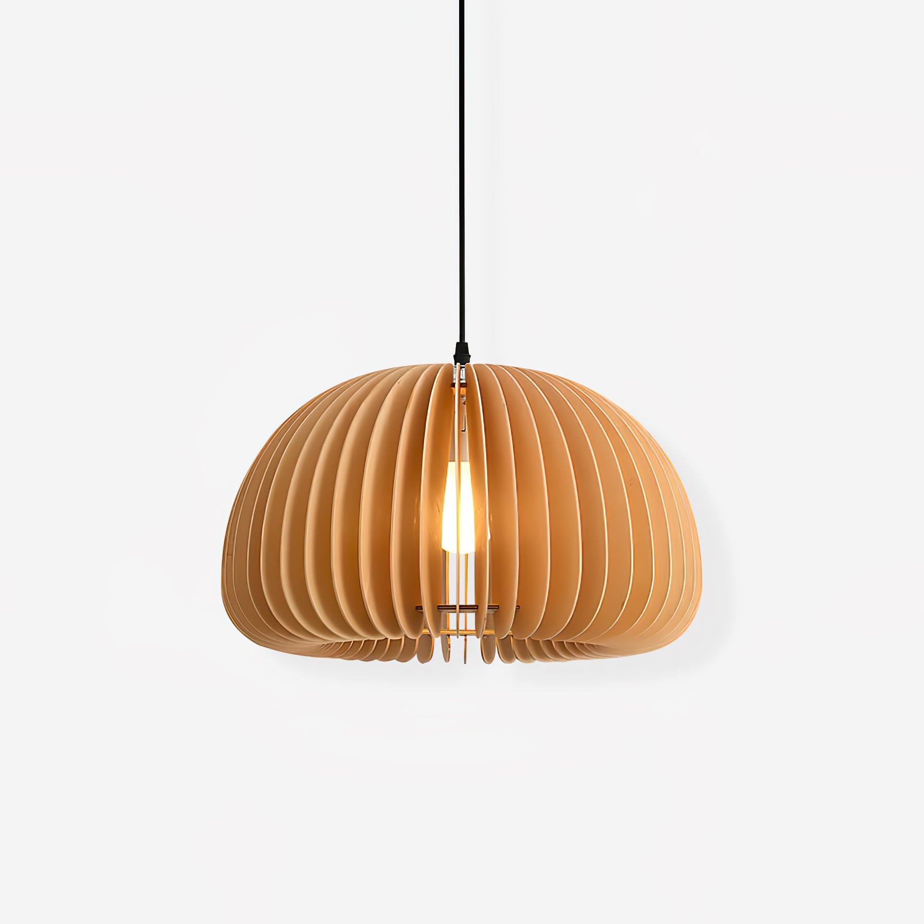 Doren Pendant Lamp Wood Pumpkin Dome Nordic-Neutral Decor