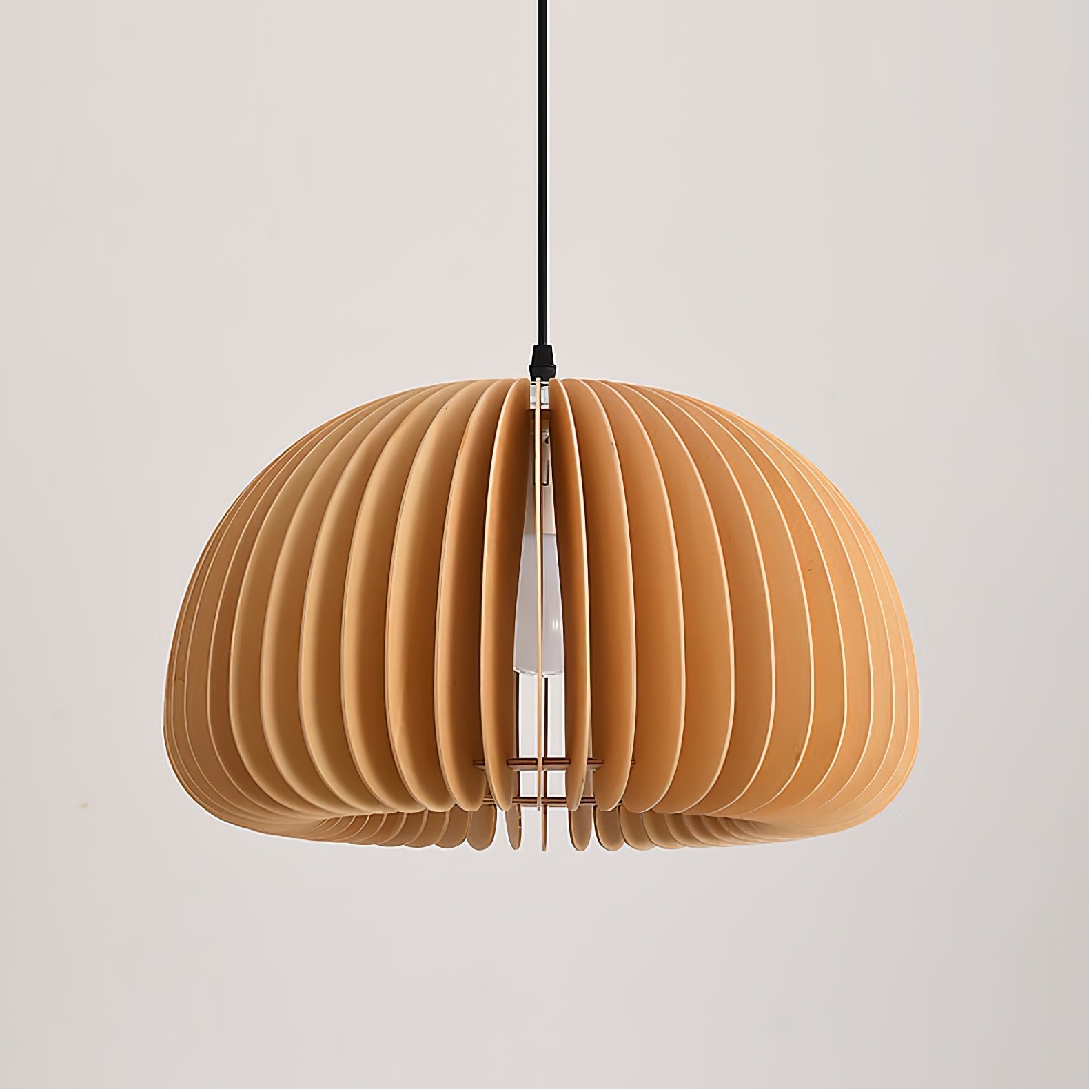 Doren Pendant Lamp Wood Pumpkin Dome Nordic-Neutral Decor