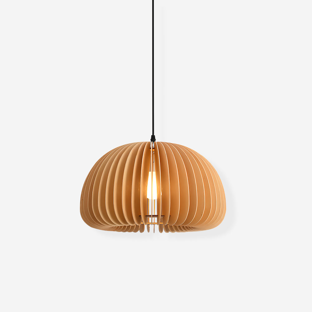 Doren Pendant Lamp Wood Pumpkin Dome Nordic-Neutral Decor