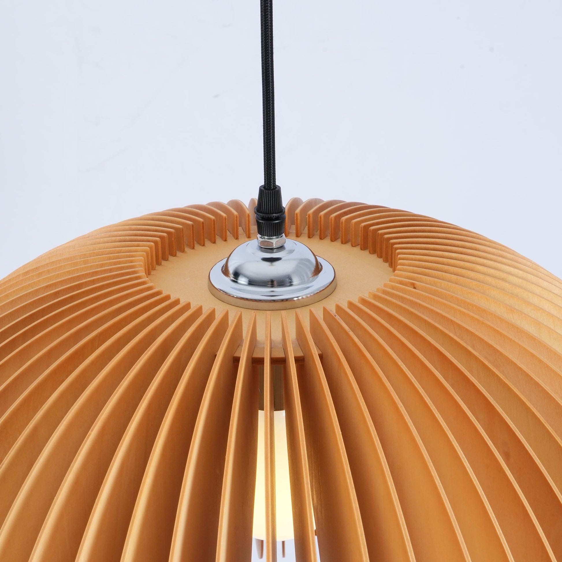 Doren Pendant Lamp Wood Pumpkin Dome Nordic-Neutral Decor
