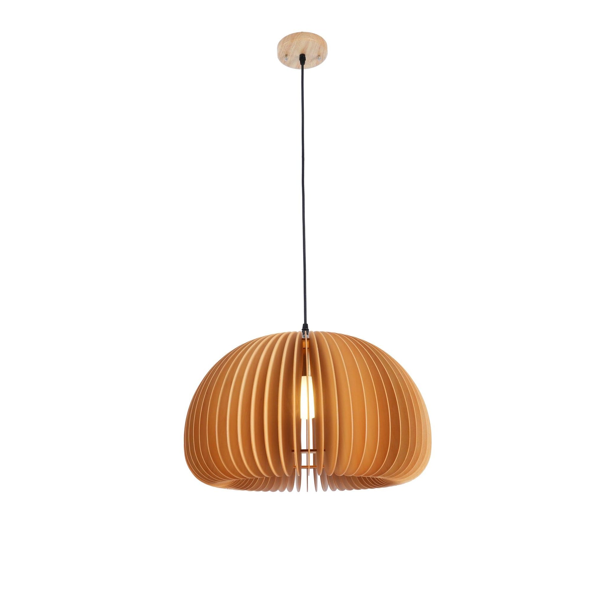 Doren Pendant Lamp Wood Pumpkin Dome Nordic-Neutral Decor