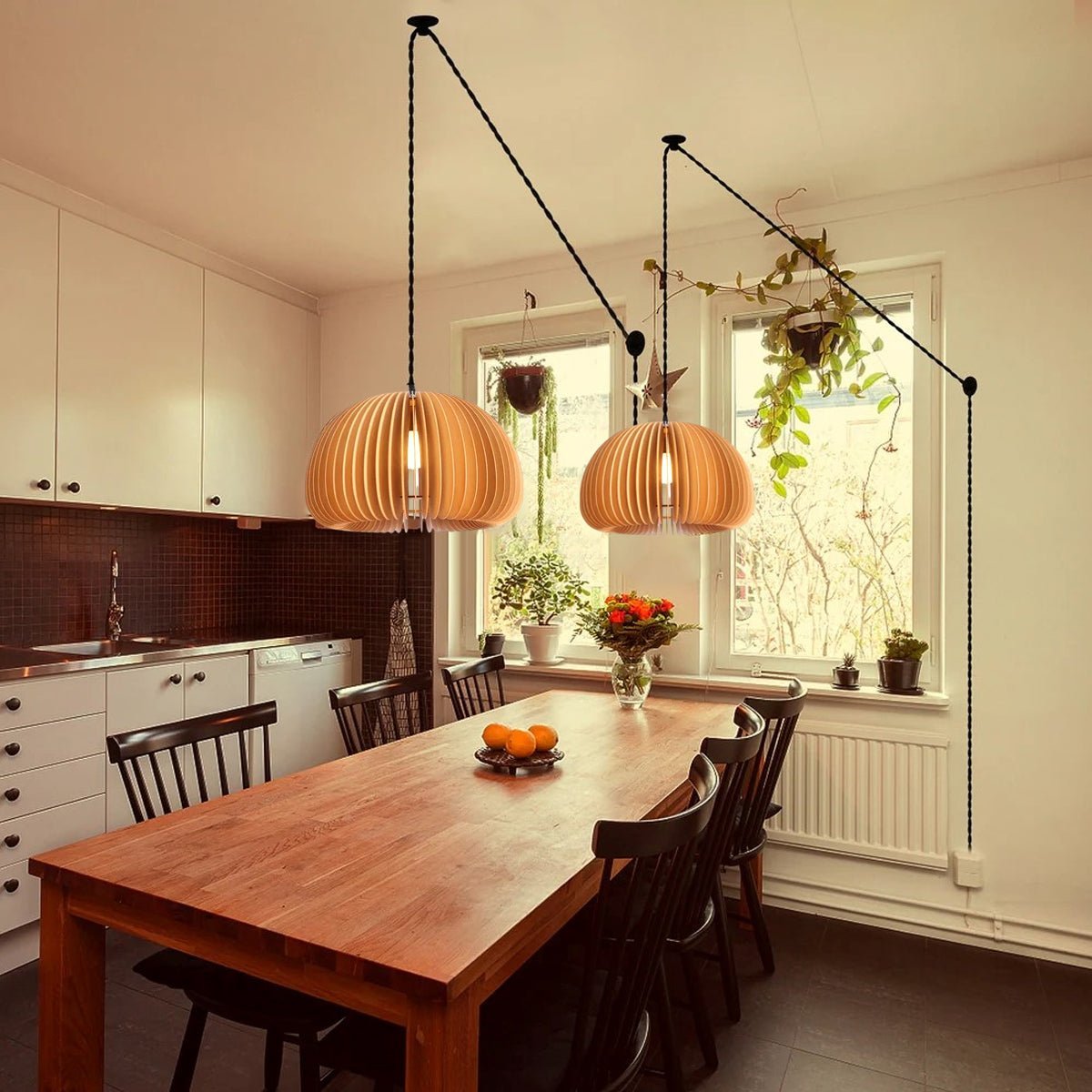 Enoris Wood Retro Pendant Lights-Neutral Decor