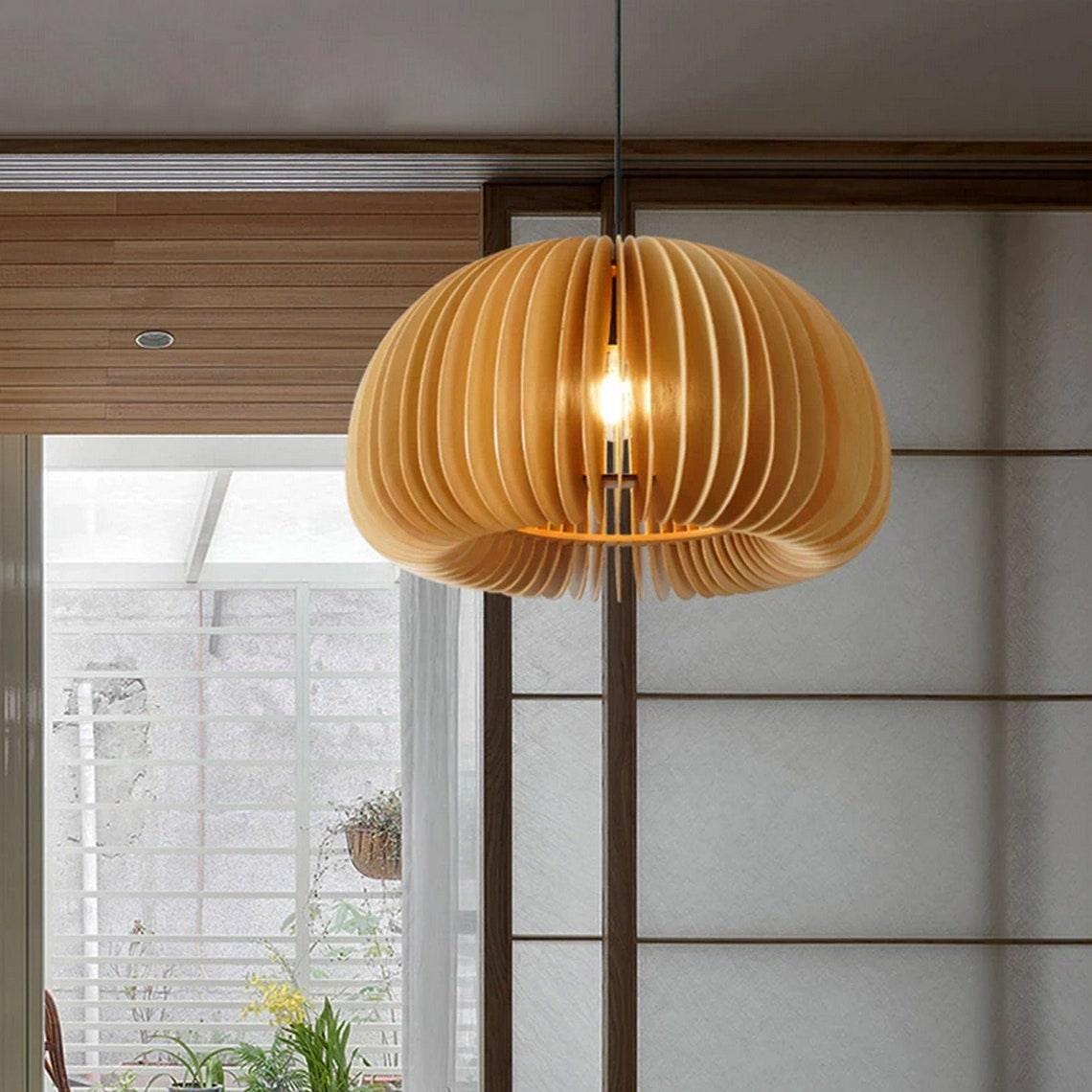 Enoris Wood Retro Pendant Lights-Neutral Decor