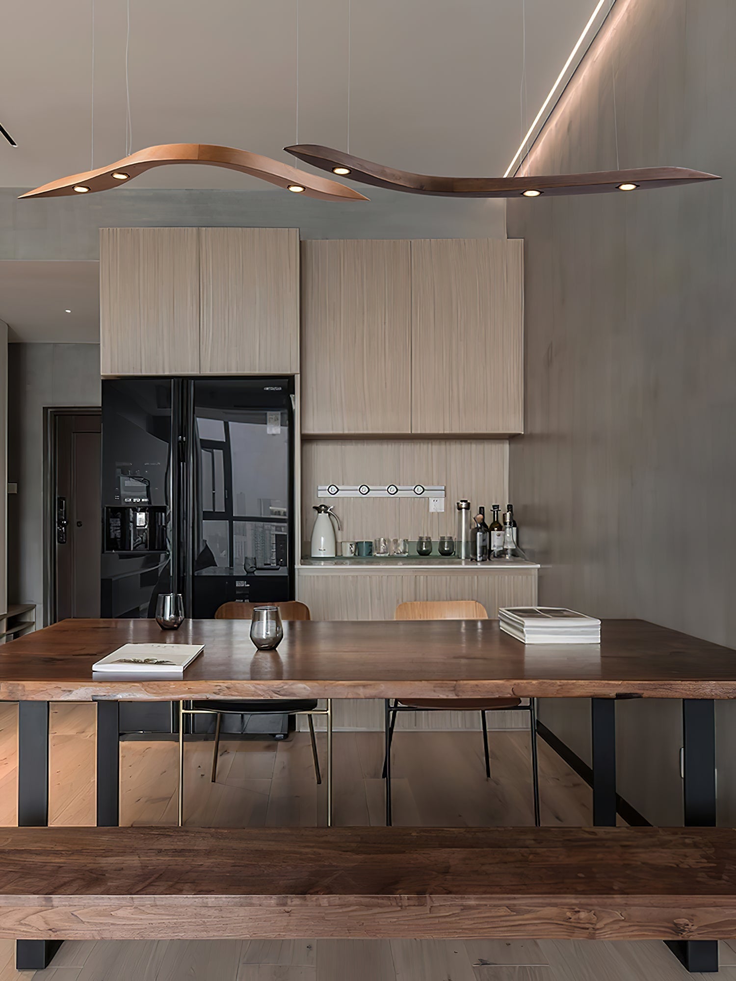 Queral Flow Minimalist Wood Pendant Lamp-Neutral Decor