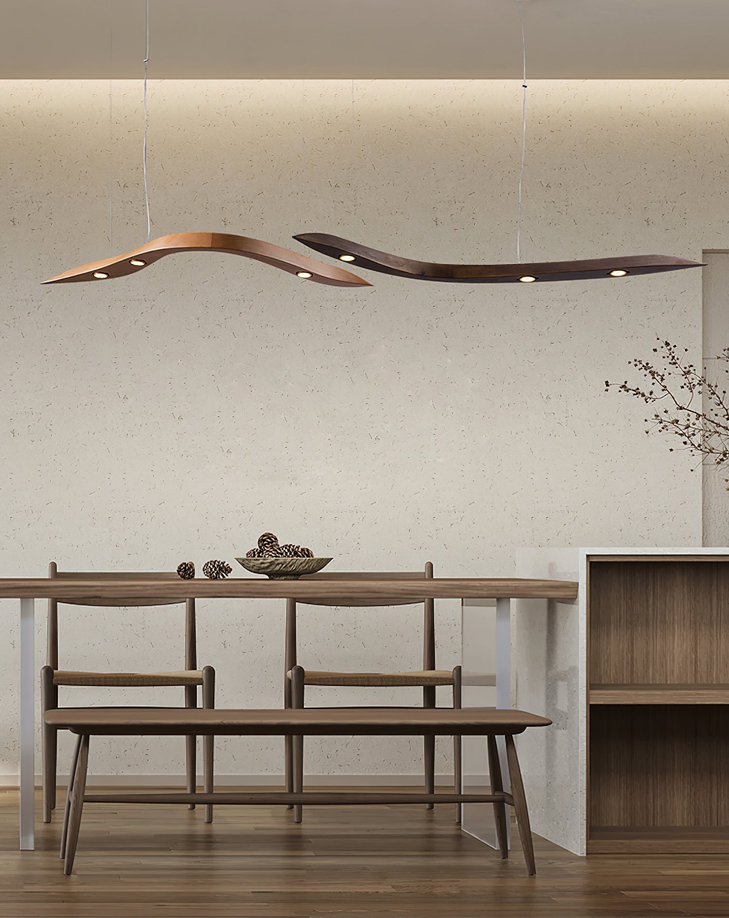 Queral Flow Minimalist Wood Pendant Lamp-Neutral Decor