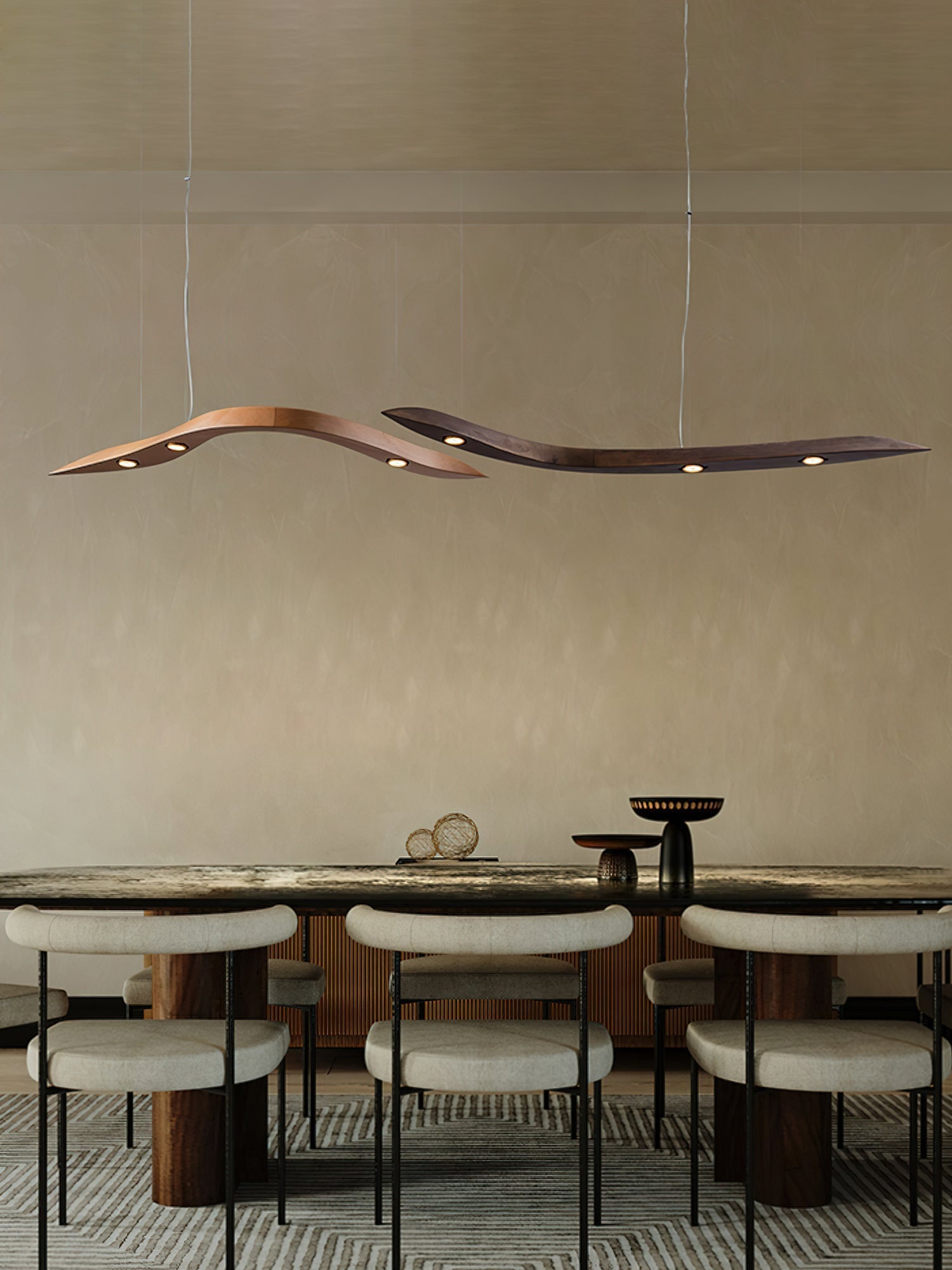 Queral Flow Minimalist Wood Pendant Lamp-Neutral Decor