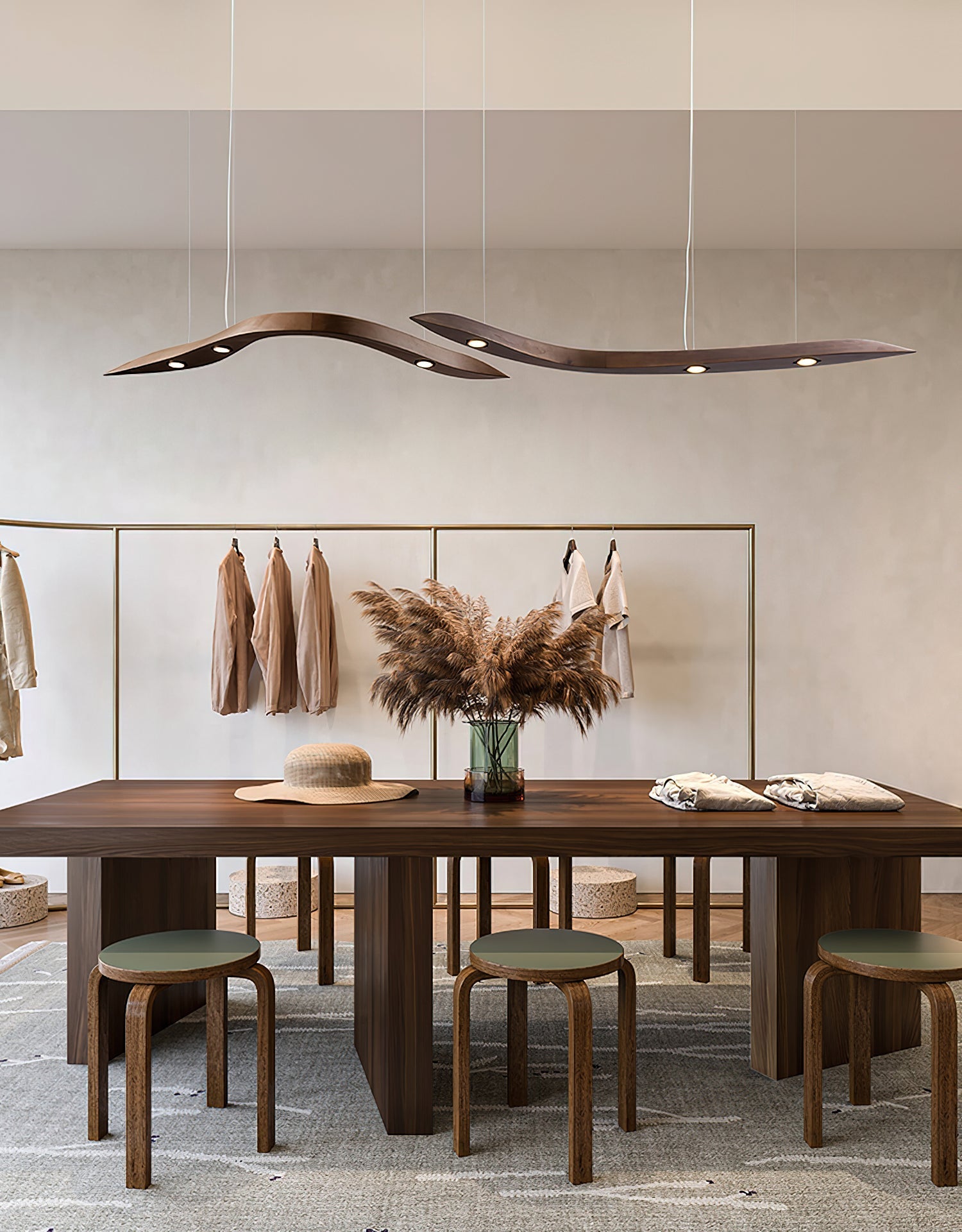 Queral Flow Minimalist Wood Pendant Lamp-Neutral Decor
