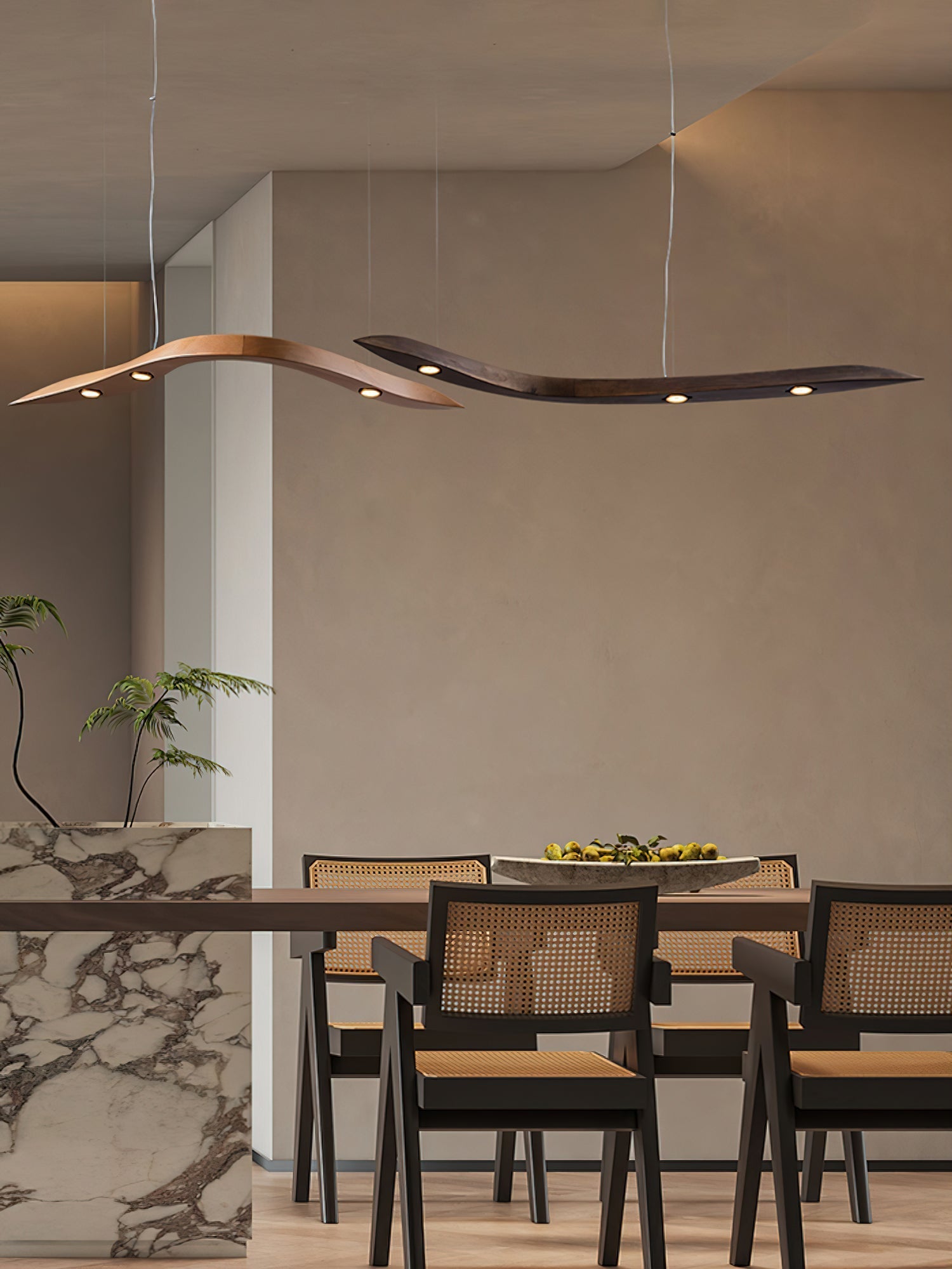 Queral Flow Minimalist Wood Pendant Lamp-Neutral Decor