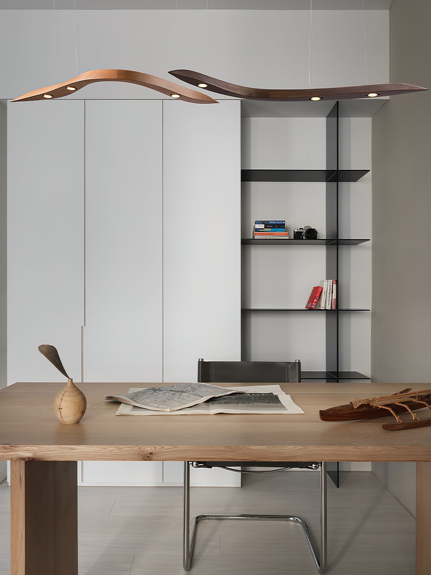 Queral Flow Minimalist Wood Pendant Lamp-Neutral Decor