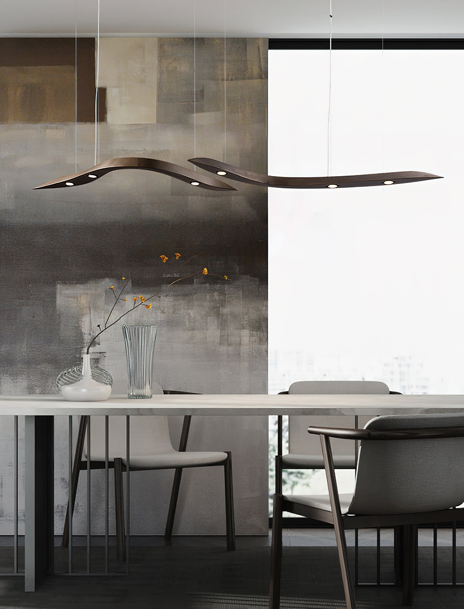 Queral Flow Minimalist Wood Pendant Lamp-Neutral Decor
