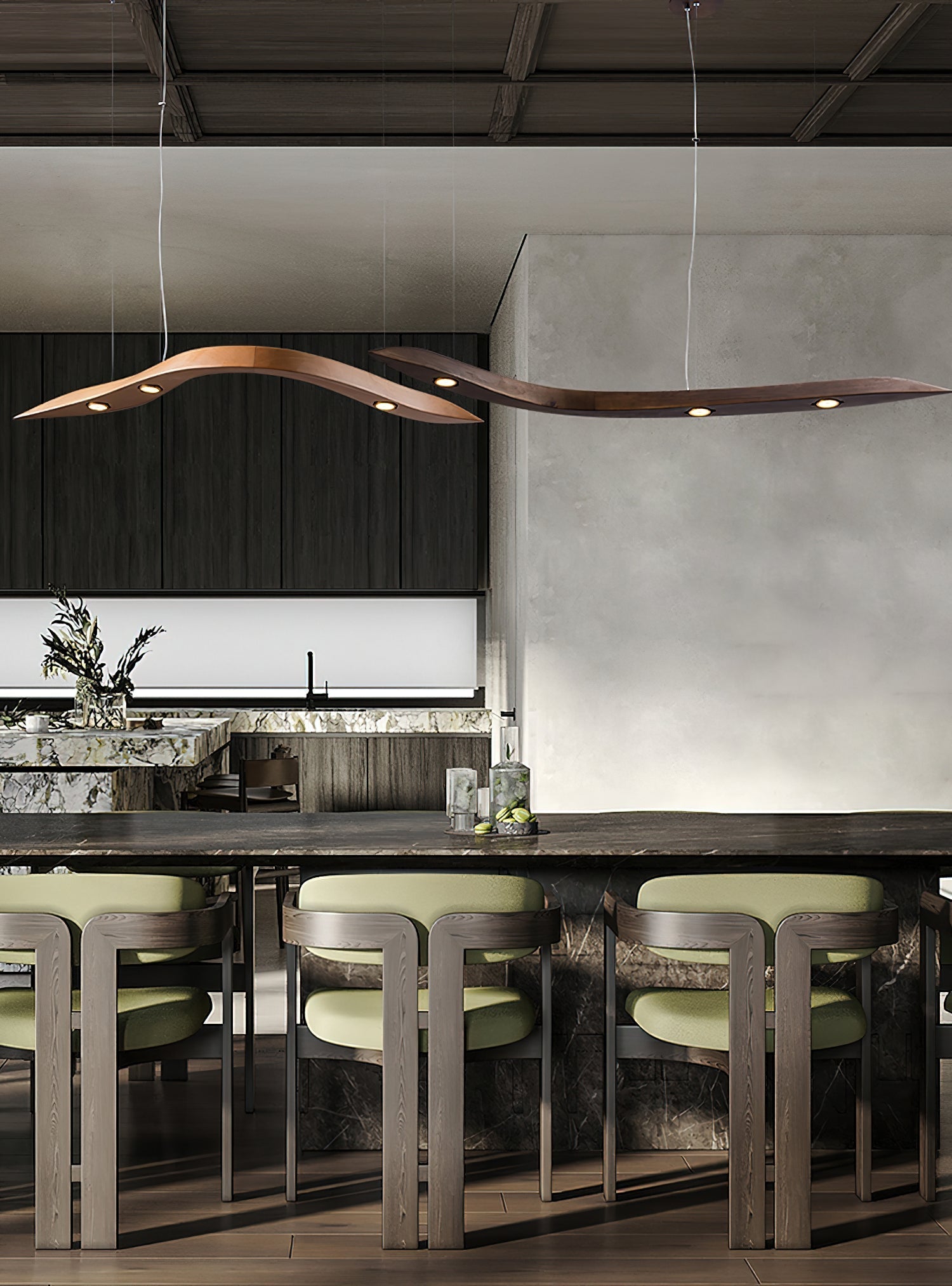 Queral Flow Minimalist Wood Pendant Lamp-Neutral Decor