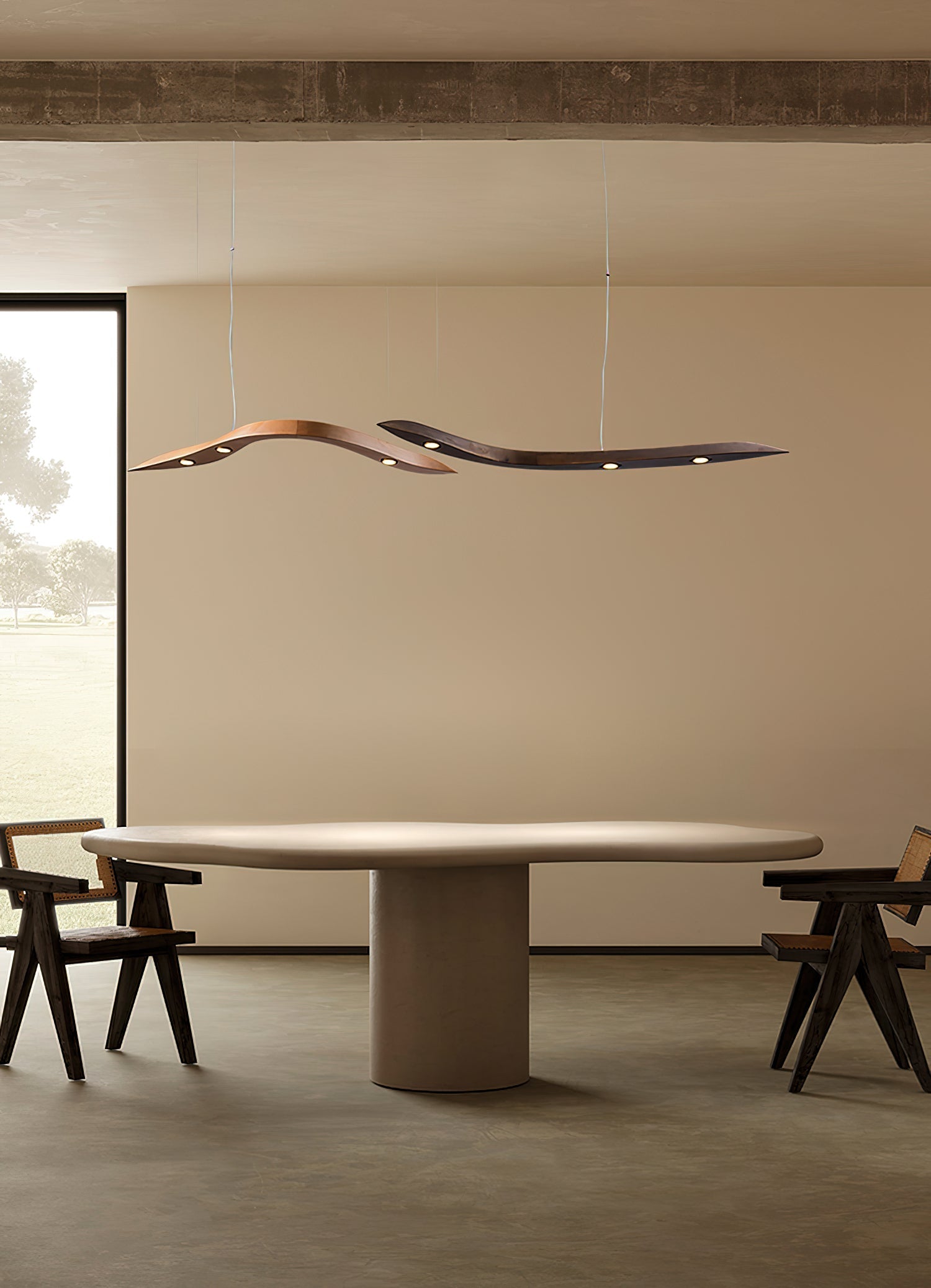 Queral Flow Minimalist Wood Pendant Lamp-Neutral Decor