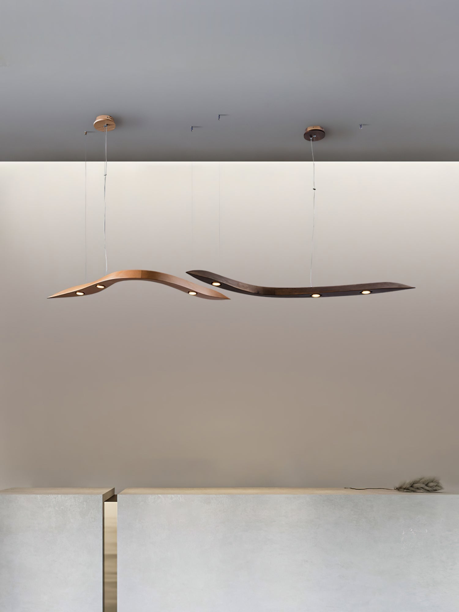 Queral Flow Minimalist Wood Pendant Lamp-Neutral Decor