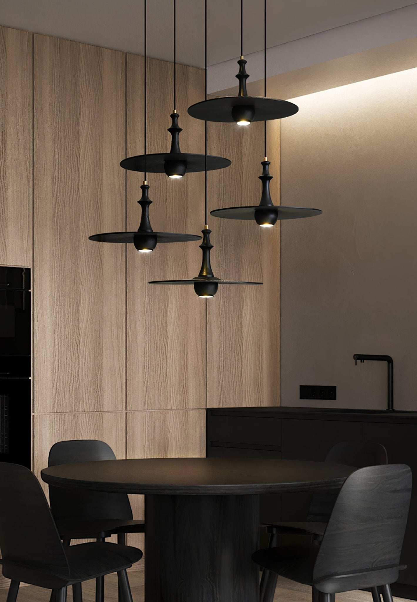 Spindle Wooden Spin Pendant Light-Neutral Decor
