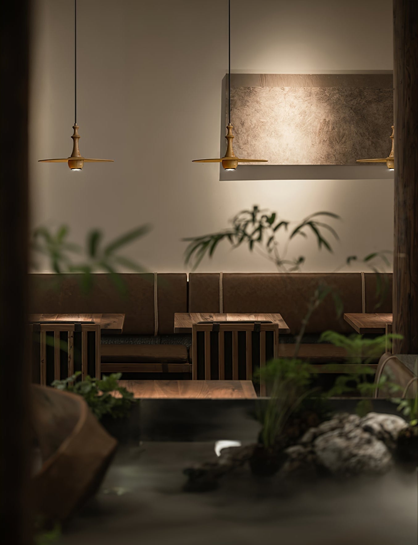 Spindle Wooden Spin Pendant Light-Neutral Decor