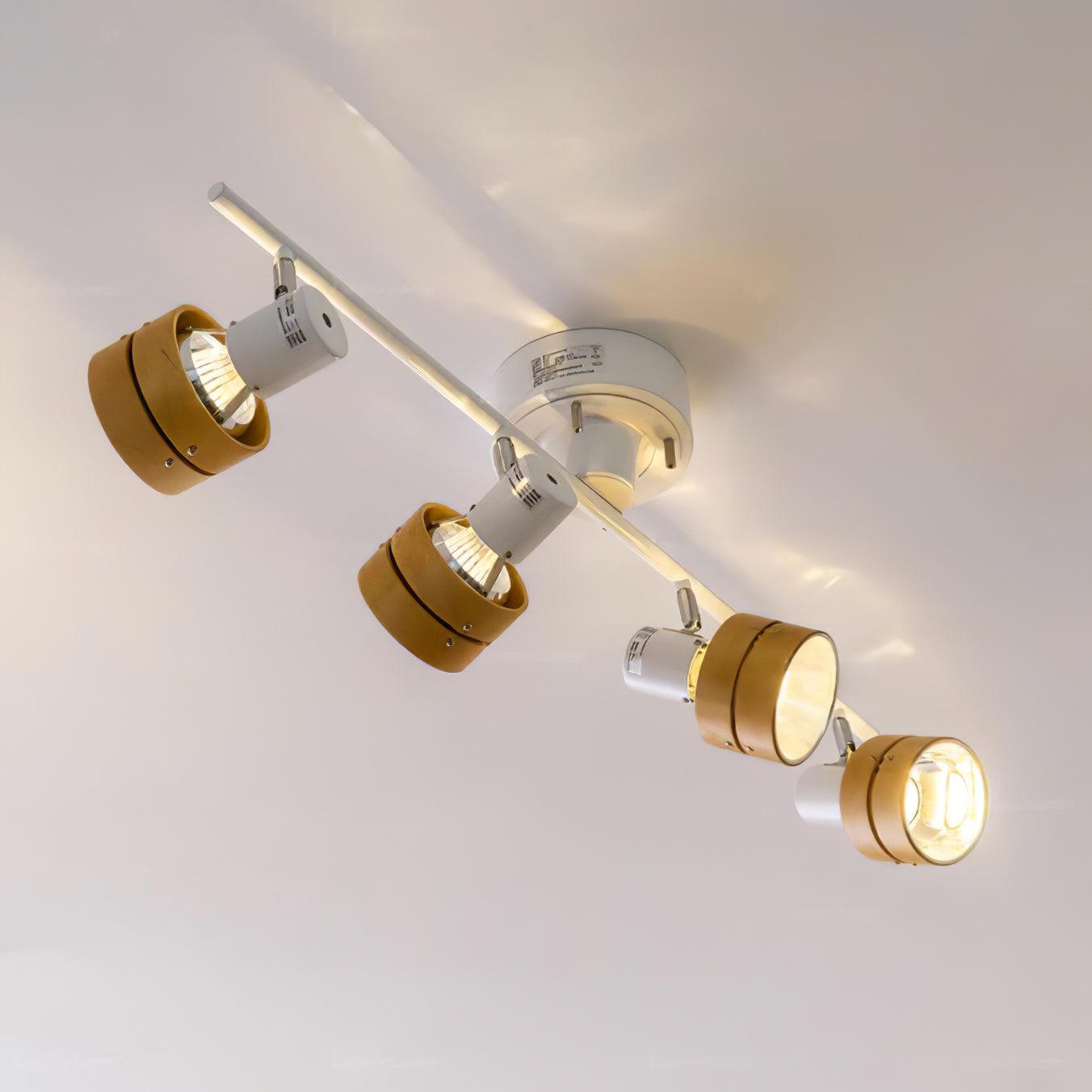 Elsorila Elegance Adjustable Spot Wooden Ceiling Lamp-Neutral Decor