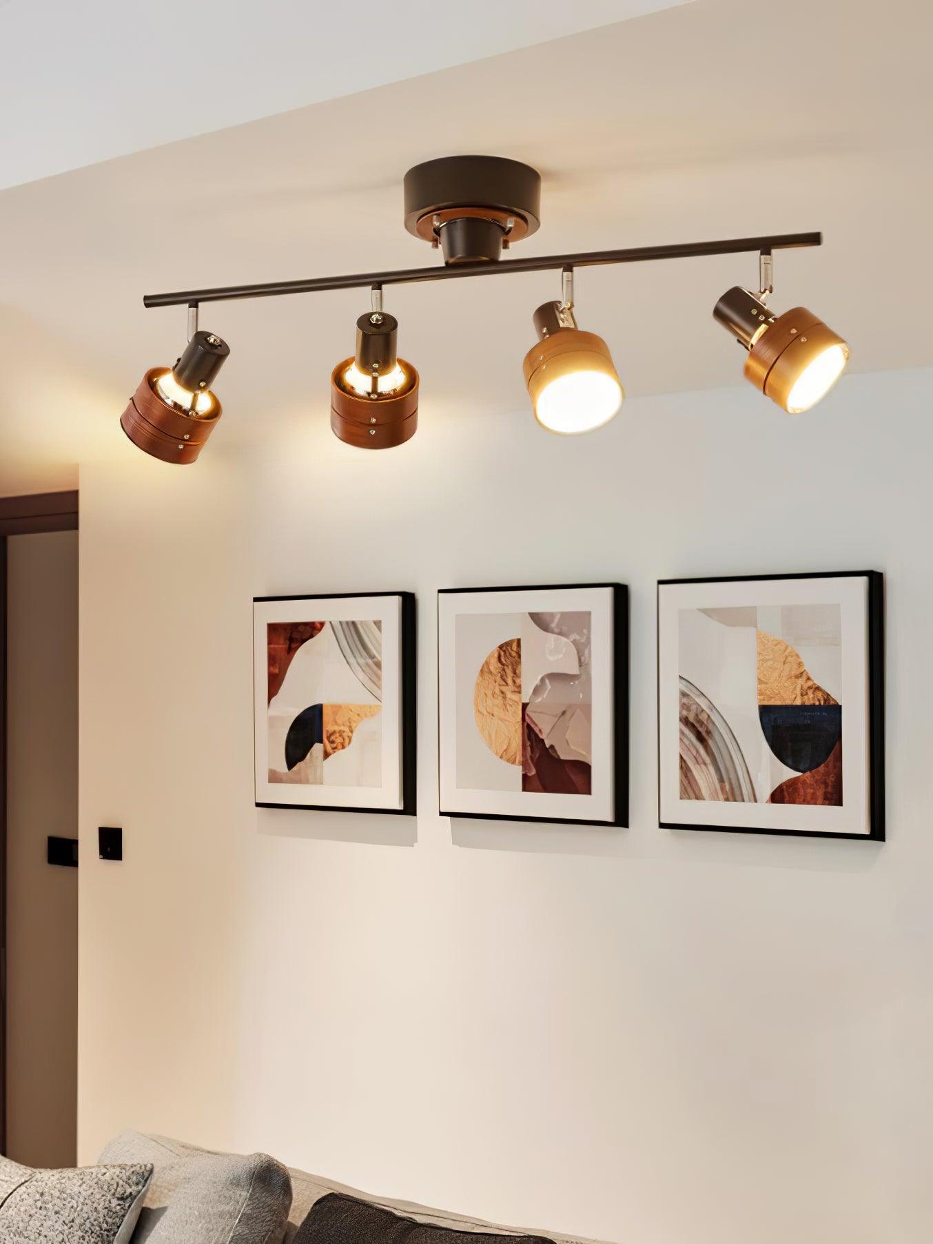 Elsorila Elegance Adjustable Spot Wooden Ceiling Lamp-Neutral Decor