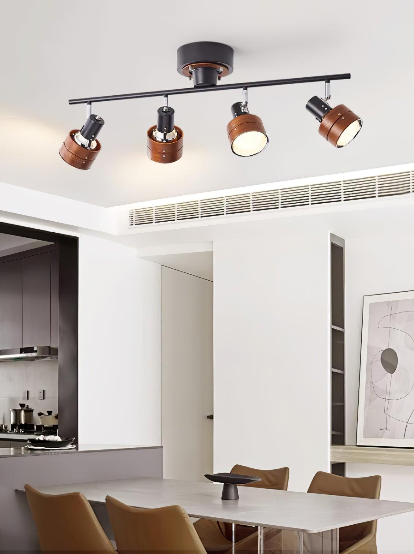 Elsorila Elegance Adjustable Spot Wooden Ceiling Lamp-Neutral Decor