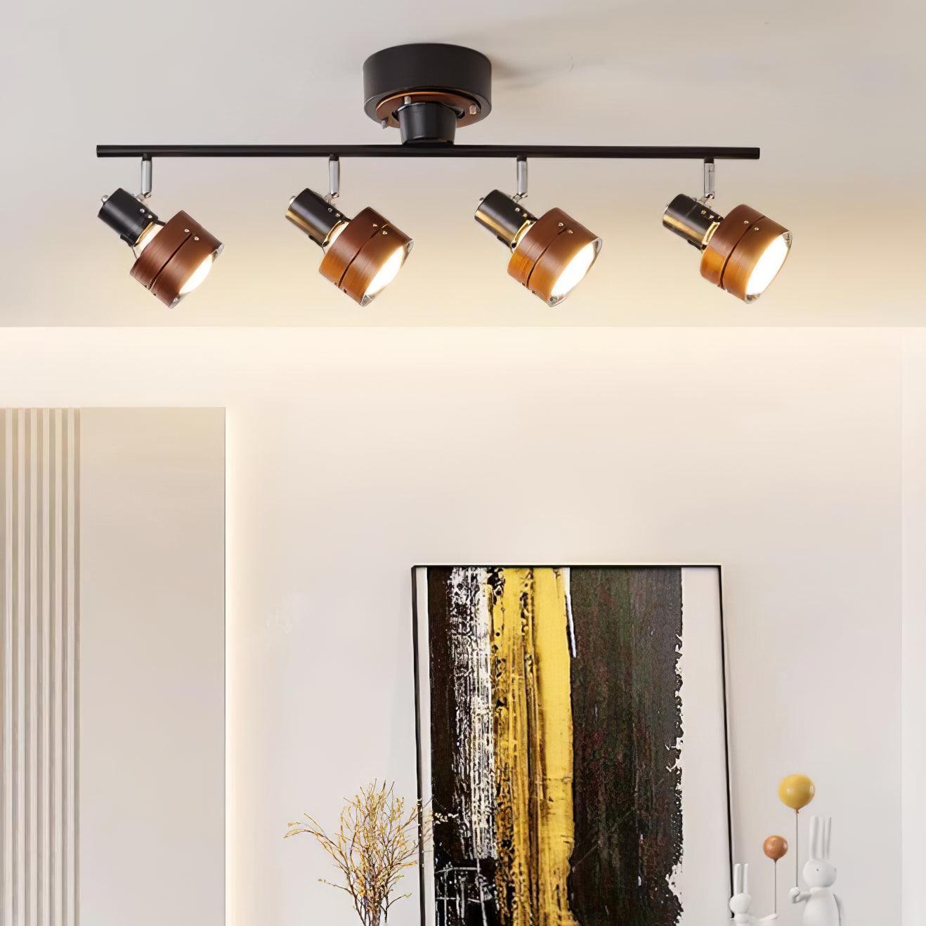 Elsorila Elegance Adjustable Spot Wooden Ceiling Lamp-Neutral Decor