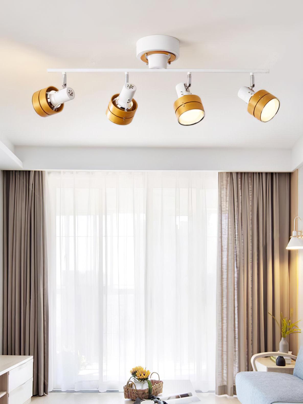 Elsorila Elegance Adjustable Spot Wooden Ceiling Lamp-Neutral Decor