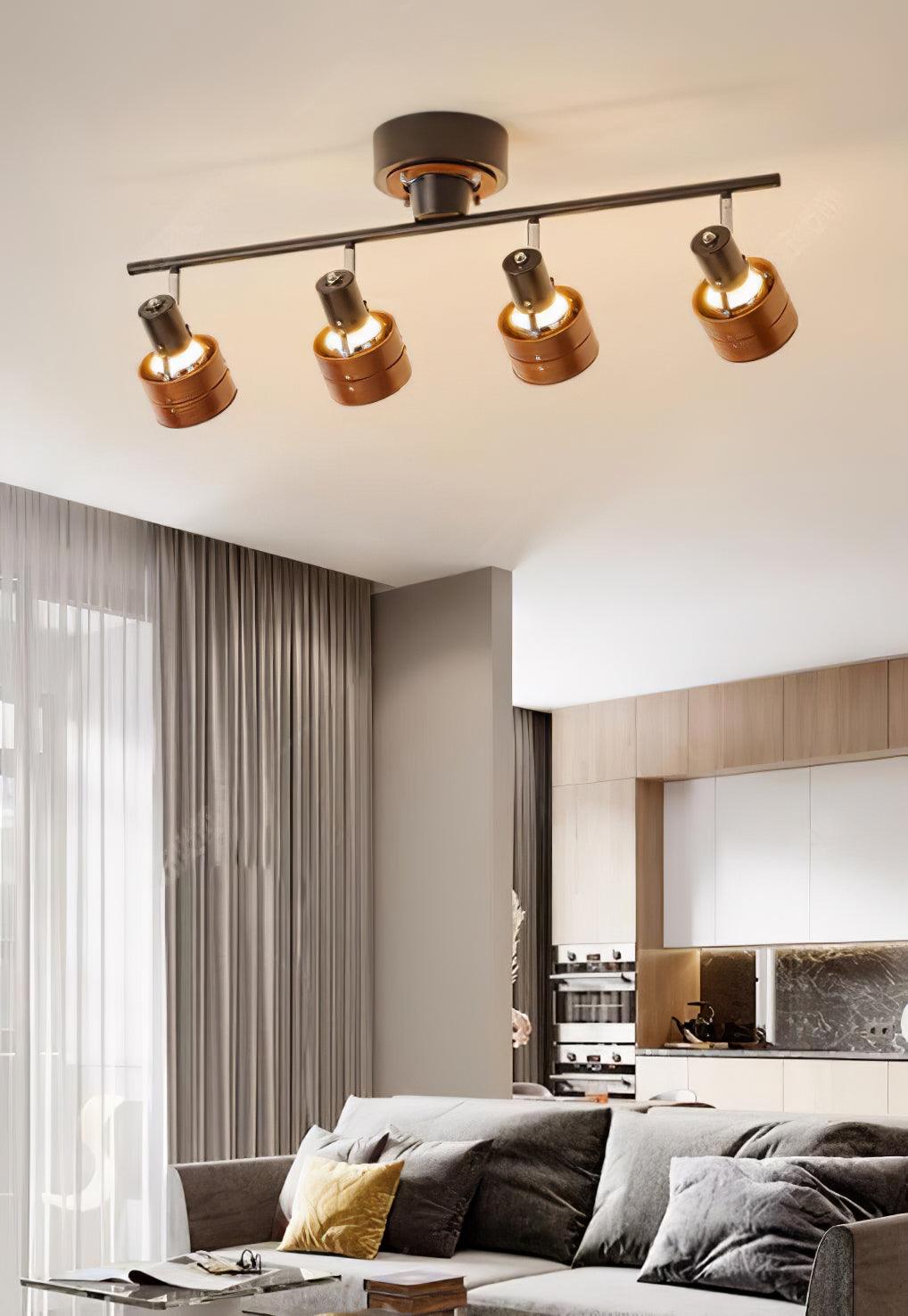 Elsorila Elegance Adjustable Spot Wooden Ceiling Lamp-Neutral Decor