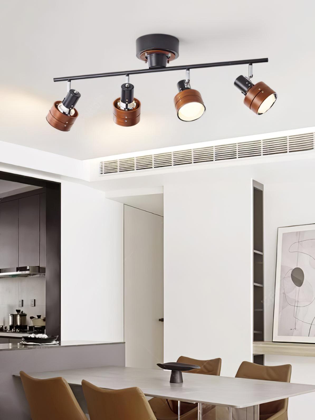 Elsorila Elegance Adjustable Spot Wooden Ceiling Lamp-Neutral Decor