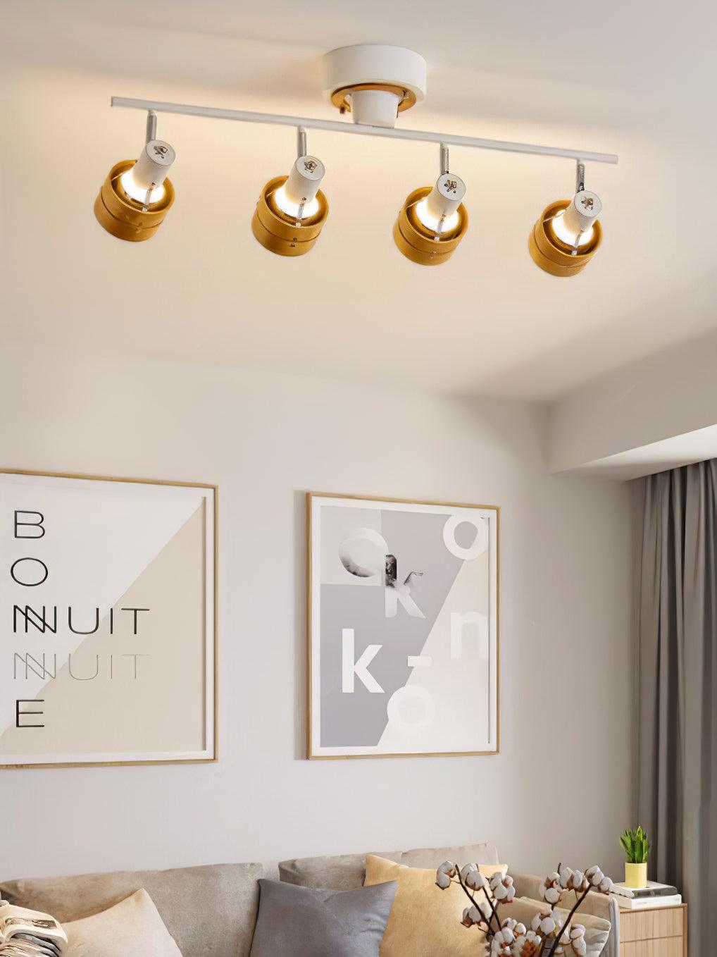 Elsorila Elegance Adjustable Spot Wooden Ceiling Lamp-Neutral Decor