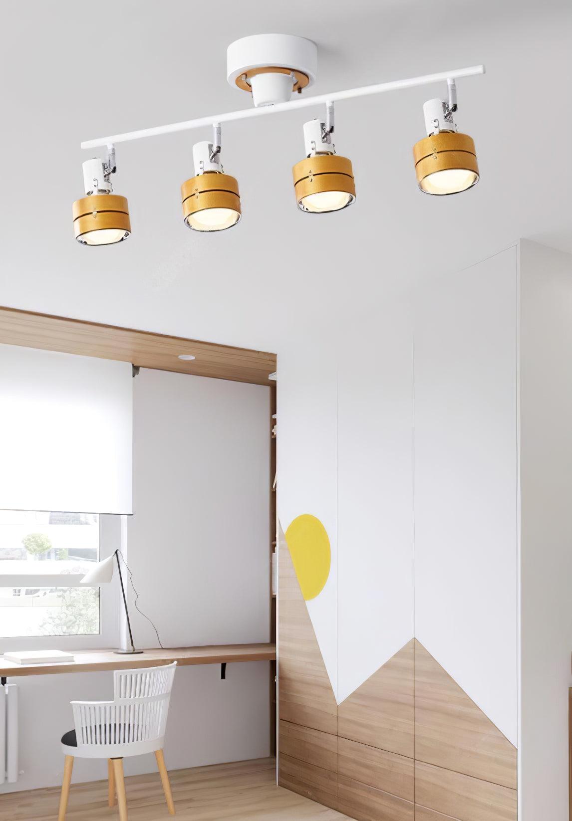 Elsorila Elegance Adjustable Spot Wooden Ceiling Lamp-Neutral Decor