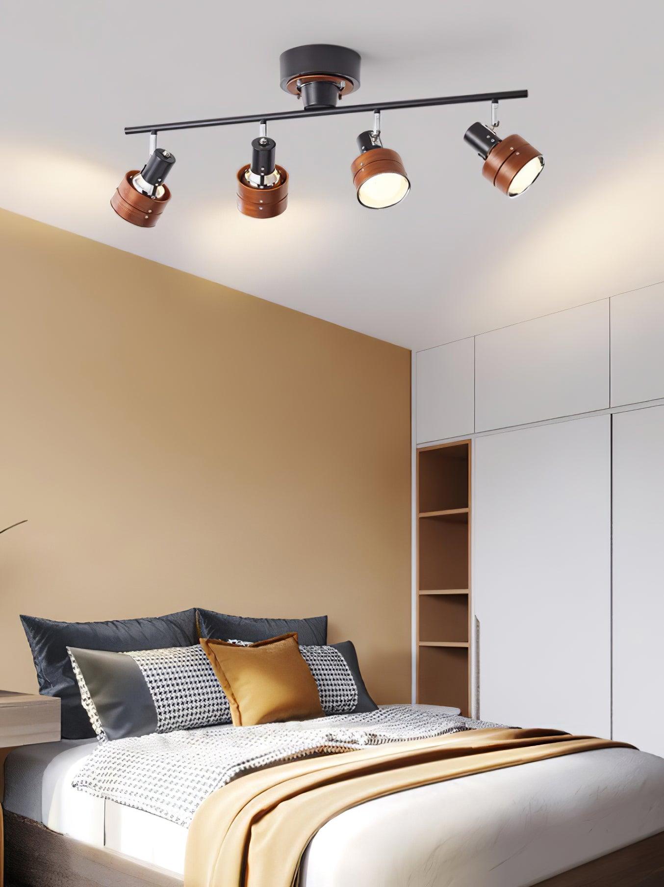 Elsorila Elegance Adjustable Spot Wooden Ceiling Lamp-Neutral Decor