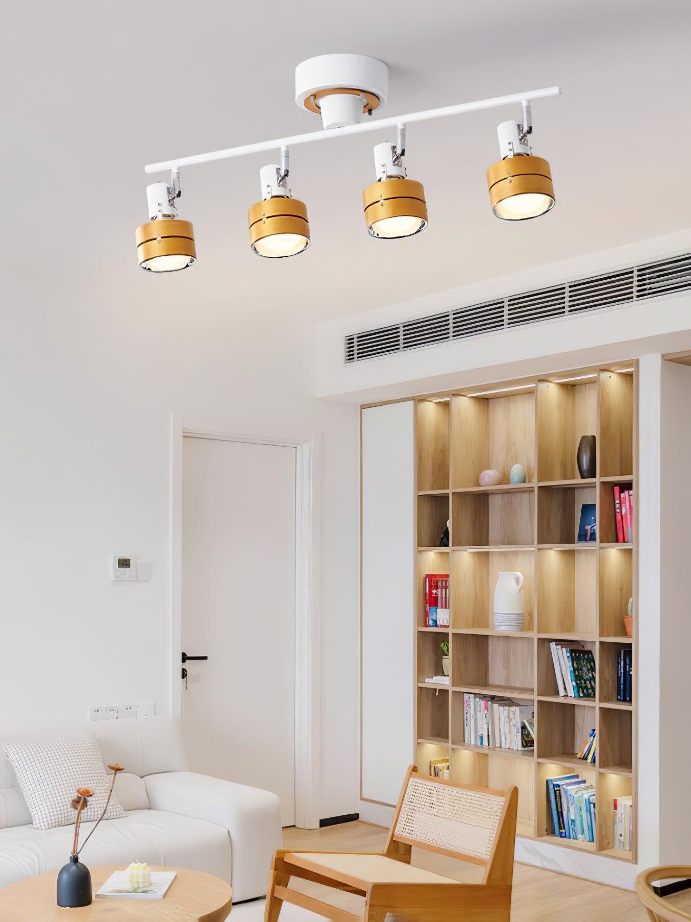 Elsorila Elegance Adjustable Spot Wooden Ceiling Lamp-Neutral Decor