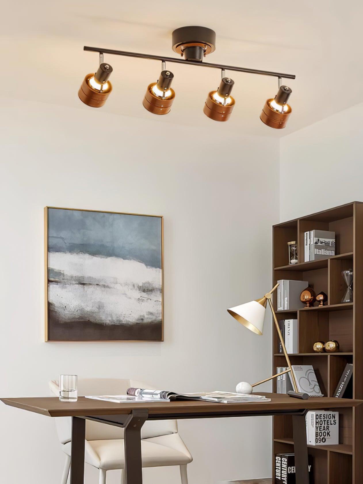 Elsorila Elegance Adjustable Spot Wooden Ceiling Lamp-Neutral Decor