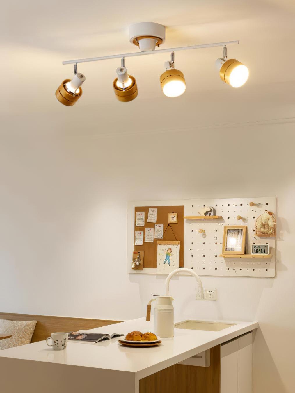 Elsorila Elegance Adjustable Spot Wooden Ceiling Lamp-Neutral Decor