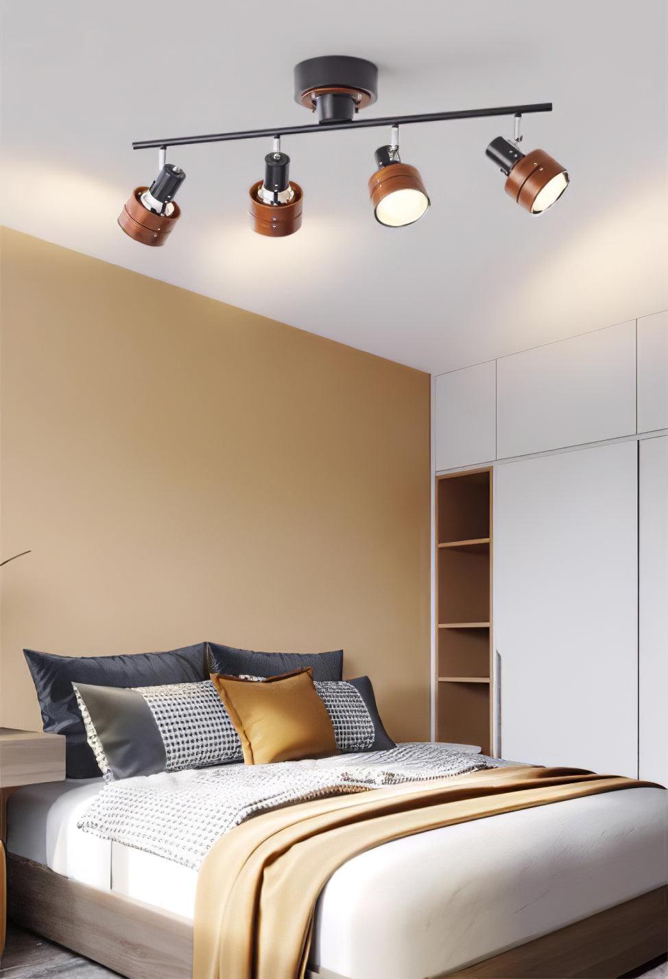 Elsorila Elegance Adjustable Spot Wooden Ceiling Lamp-Neutral Decor