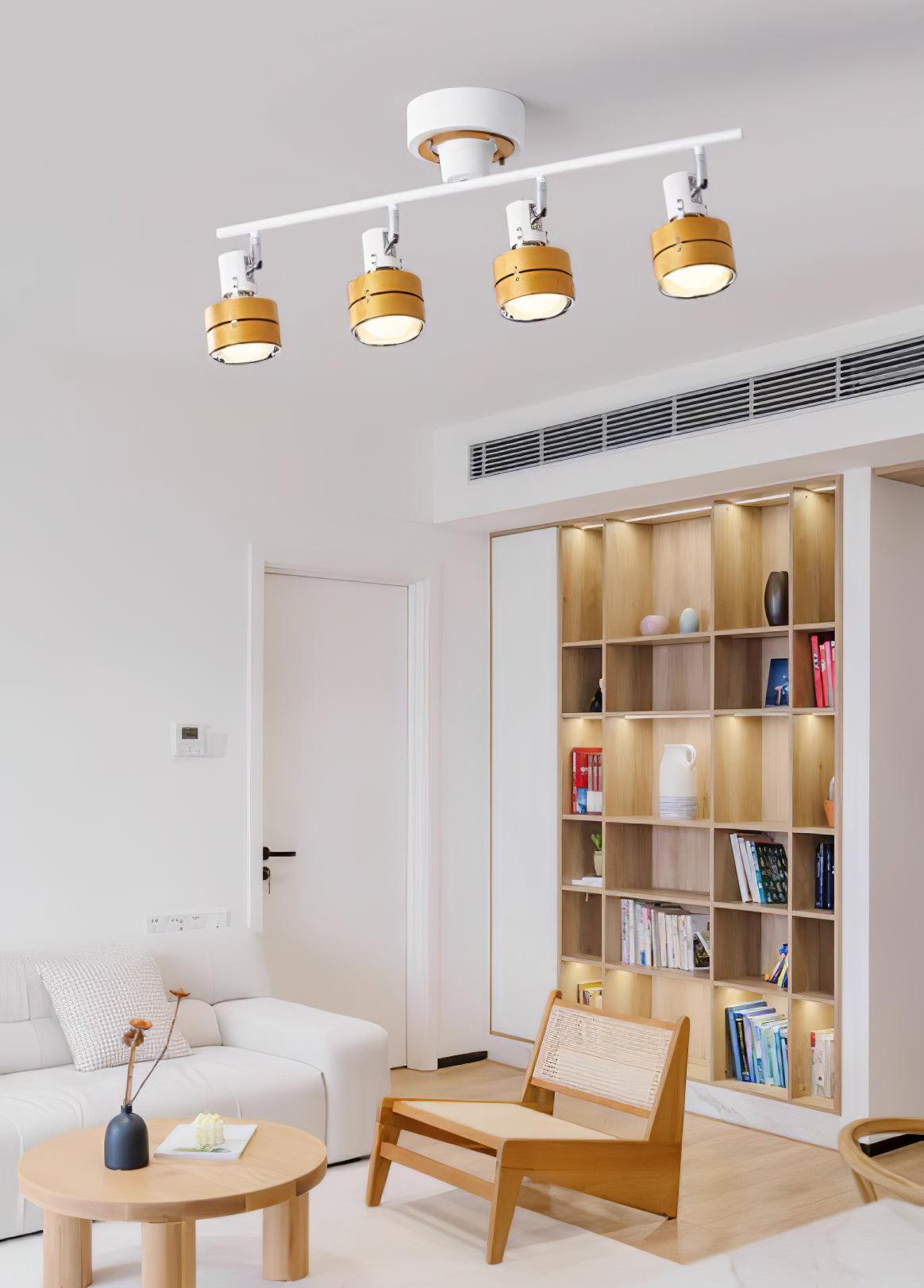 Elsorila Elegance Adjustable Spot Wooden Ceiling Lamp-Neutral Decor