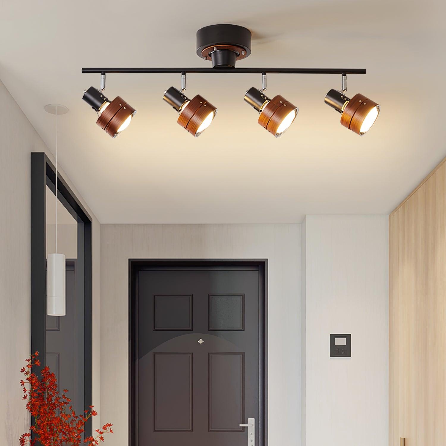 Elsorila Elegance Adjustable Spot Wooden Ceiling Lamp-Neutral Decor