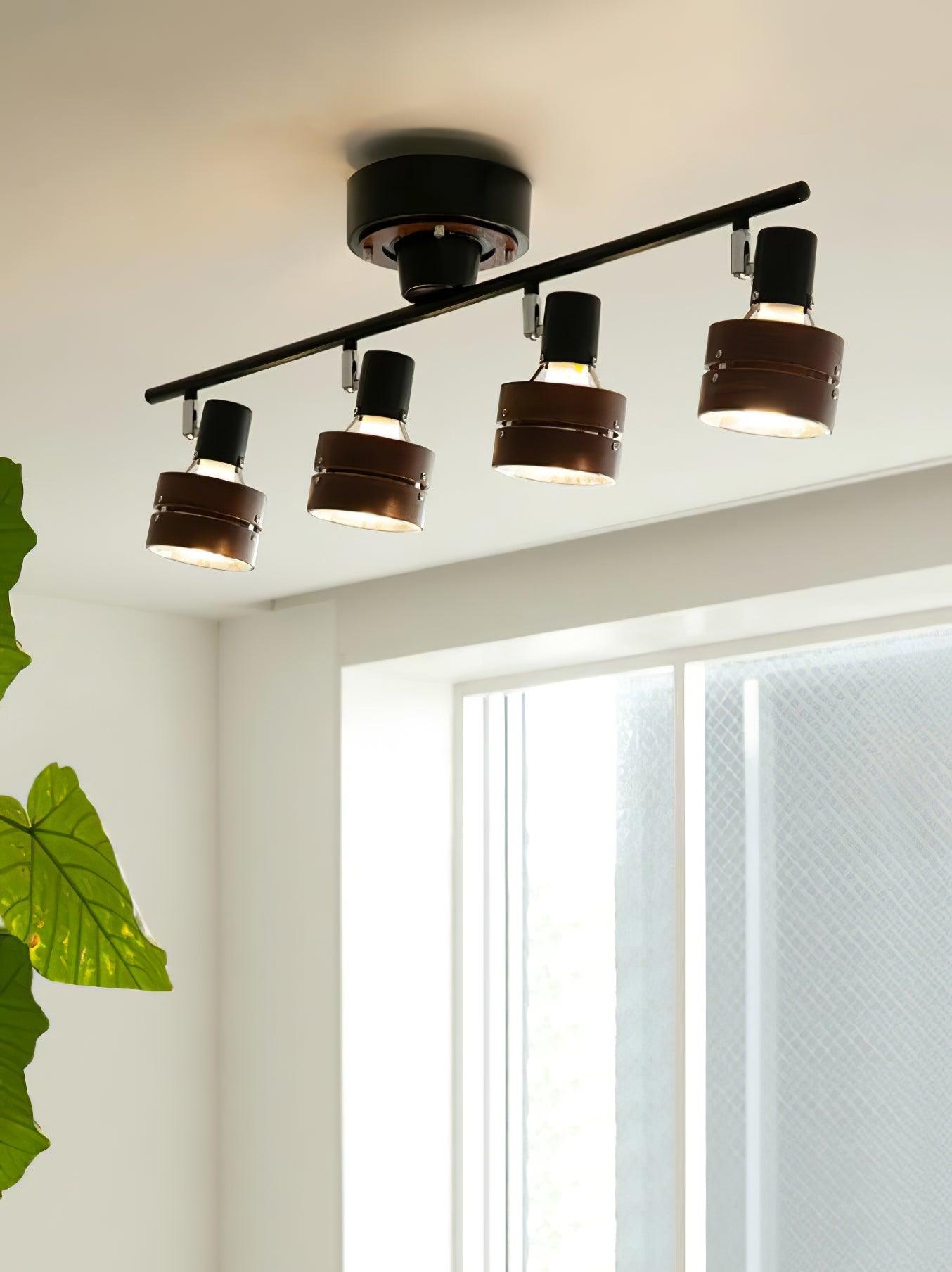 Elsorila Elegance Adjustable Spot Wooden Ceiling Lamp-Neutral Decor