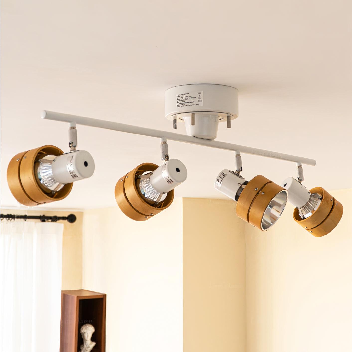 Elsorila Elegance Adjustable Spot Wooden Ceiling Lamp-Neutral Decor