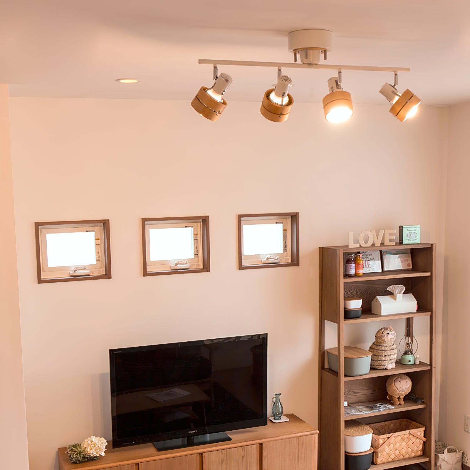Elsorila Elegance Adjustable Spot Wooden Ceiling Lamp-Neutral Decor