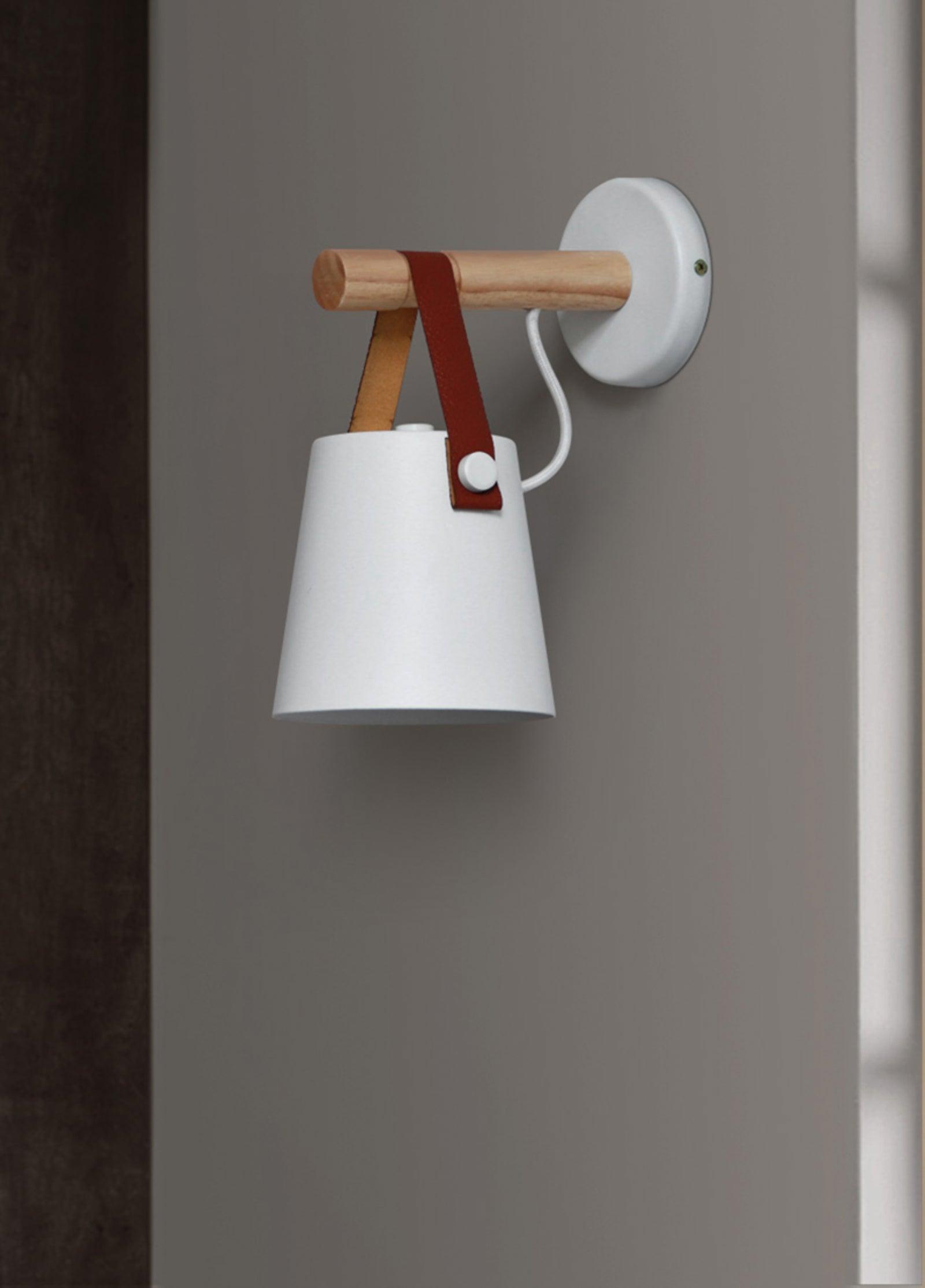 Virixon Wood Leather Wall Lamp-Neutral Decor