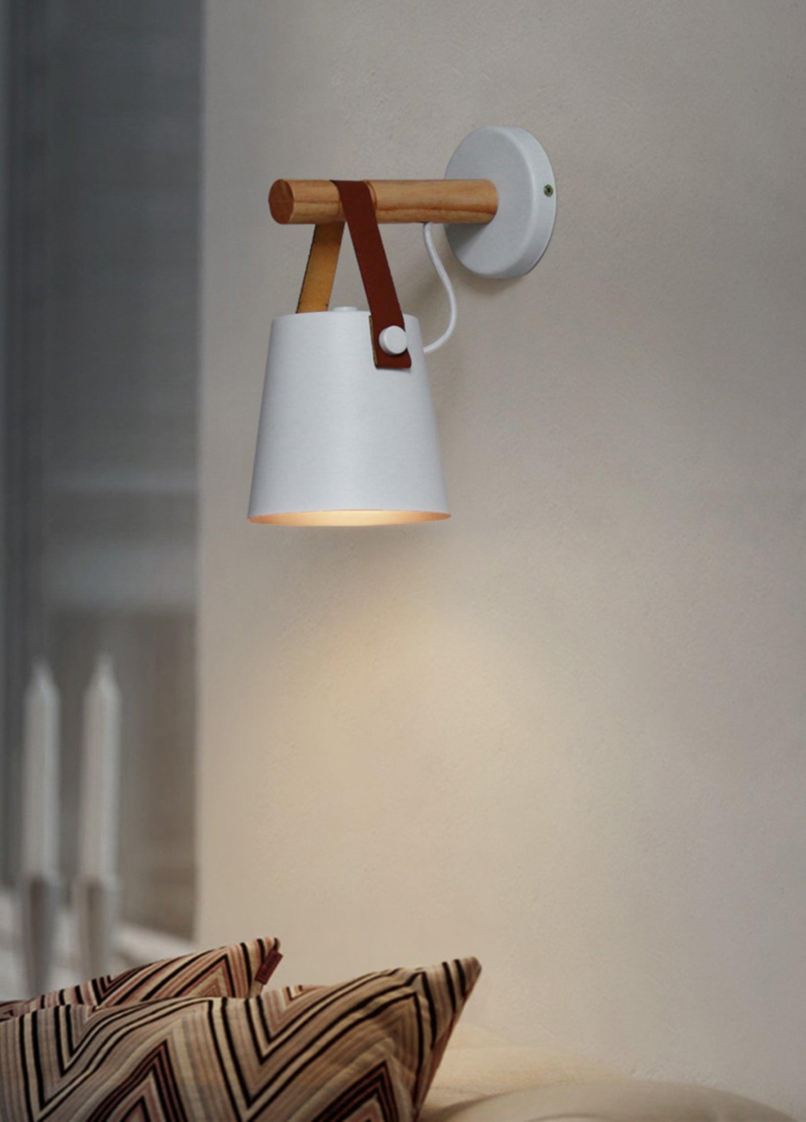 Virixon Wood Leather Wall Lamp-Neutral Decor