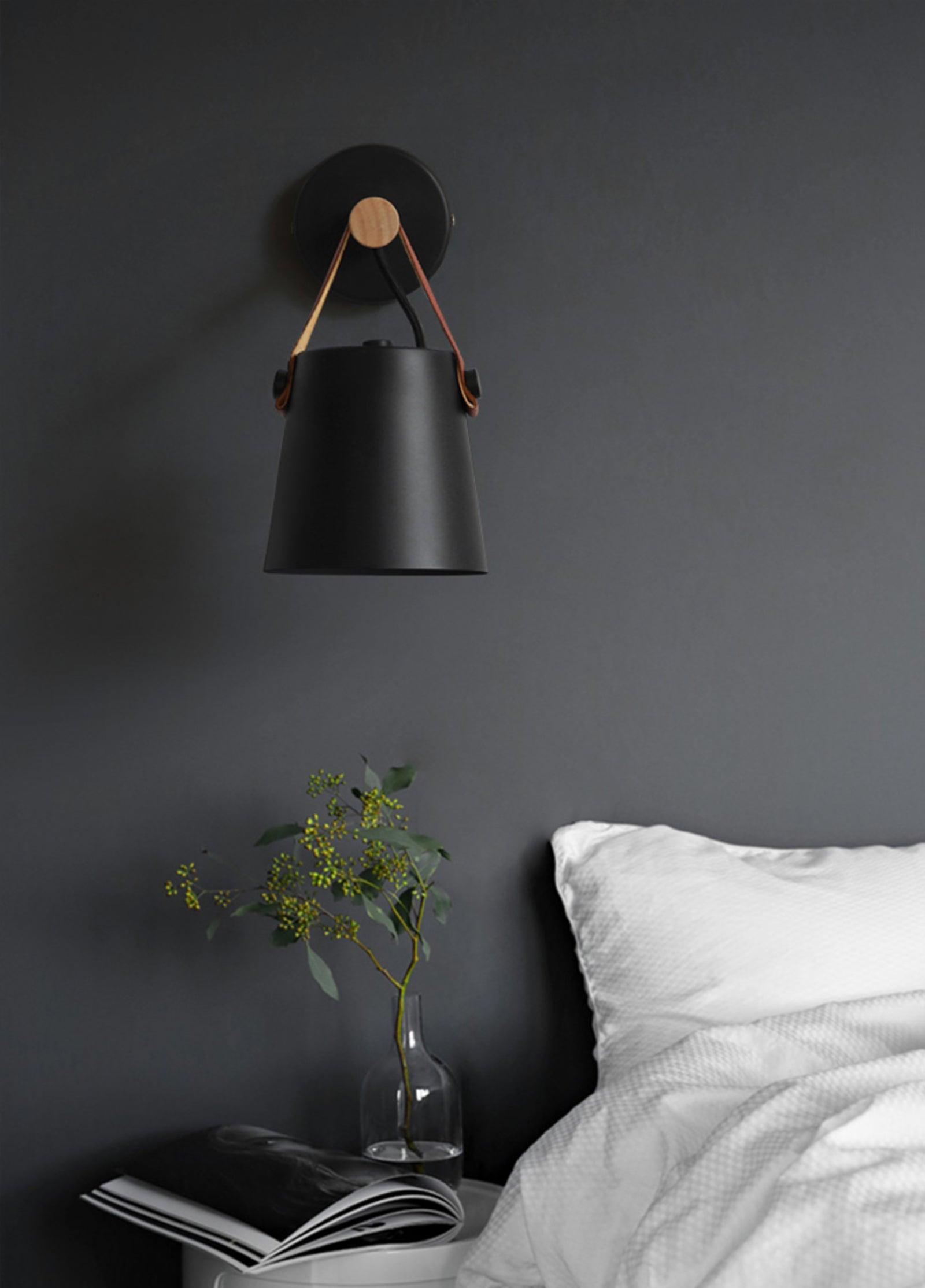 Virixon Wood Leather Wall Lamp-Neutral Decor