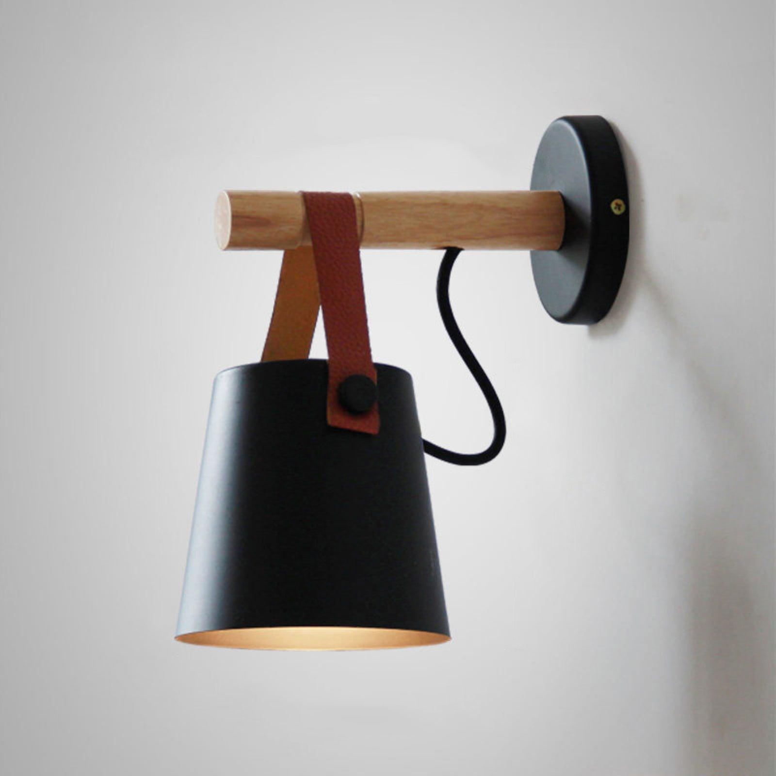 Virixon Wood Leather Wall Lamp-Neutral Decor