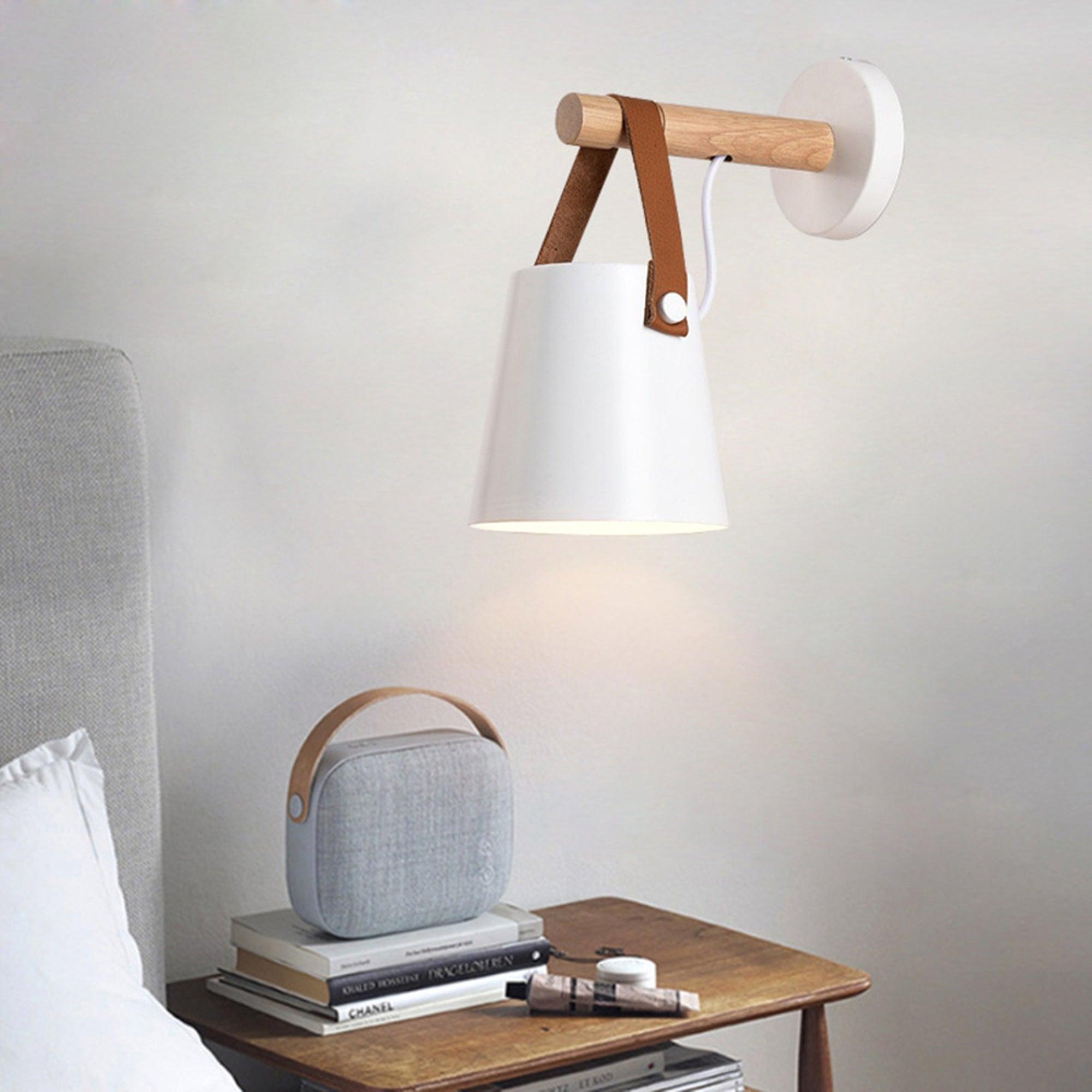 Virixon Wood Leather Wall Lamp-Neutral Decor